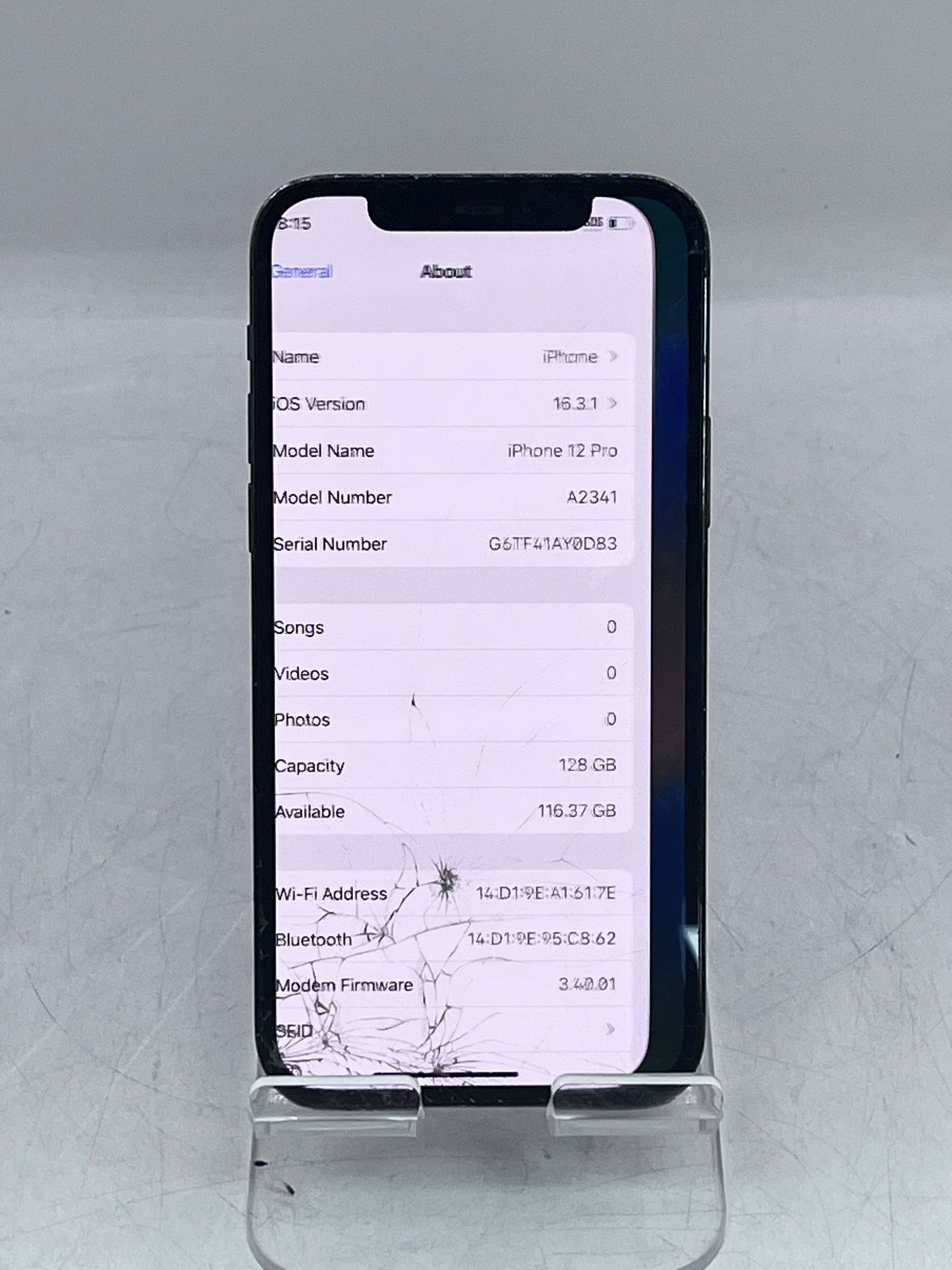 Apple iPhone 12 Pro A2341  MGKK3LL/A 128GB  Unlocked - Blue