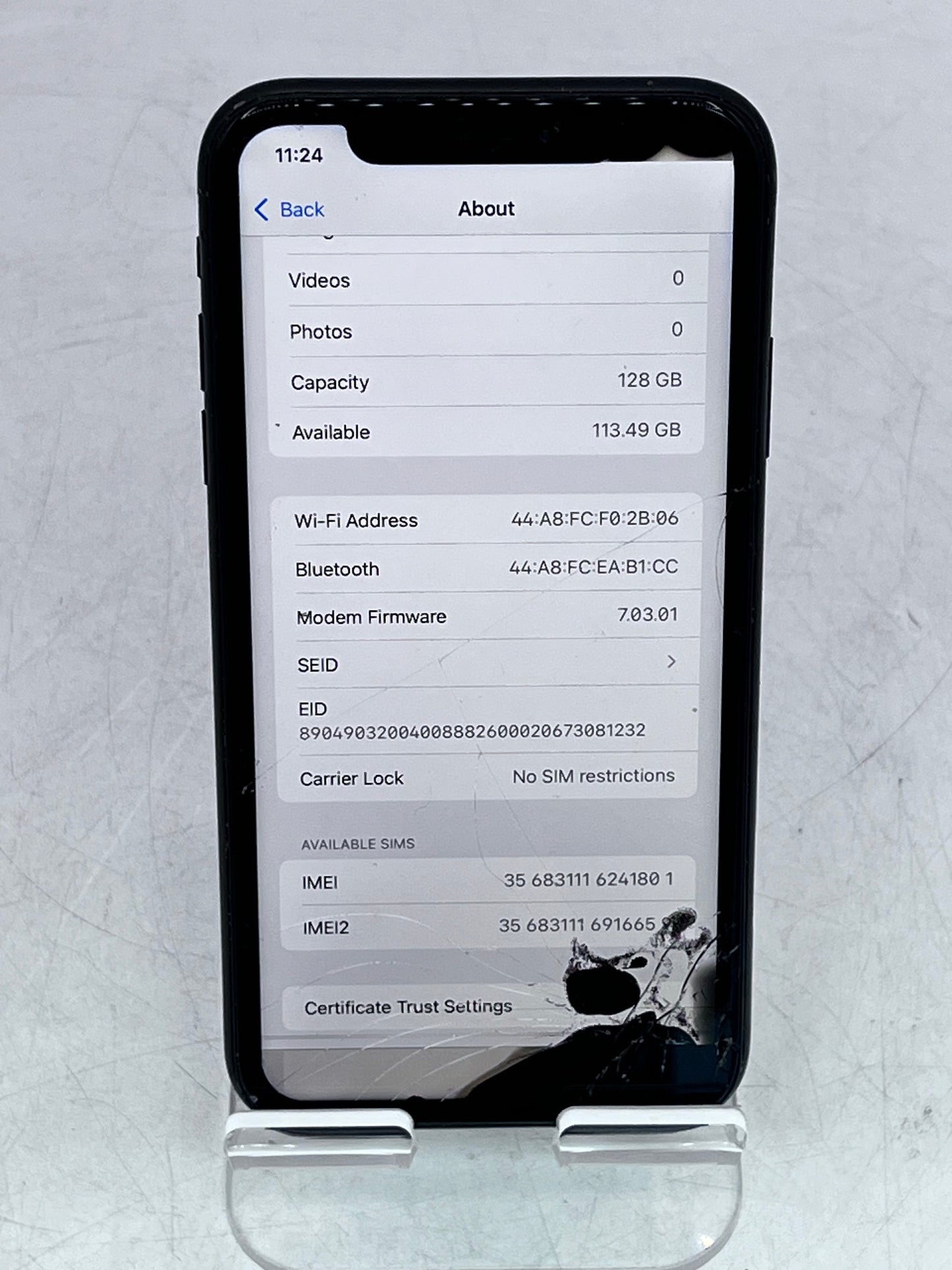 Unlocked Apple iPhone XR 128GB 3 GB A1984 NT362LL/A - Black READ