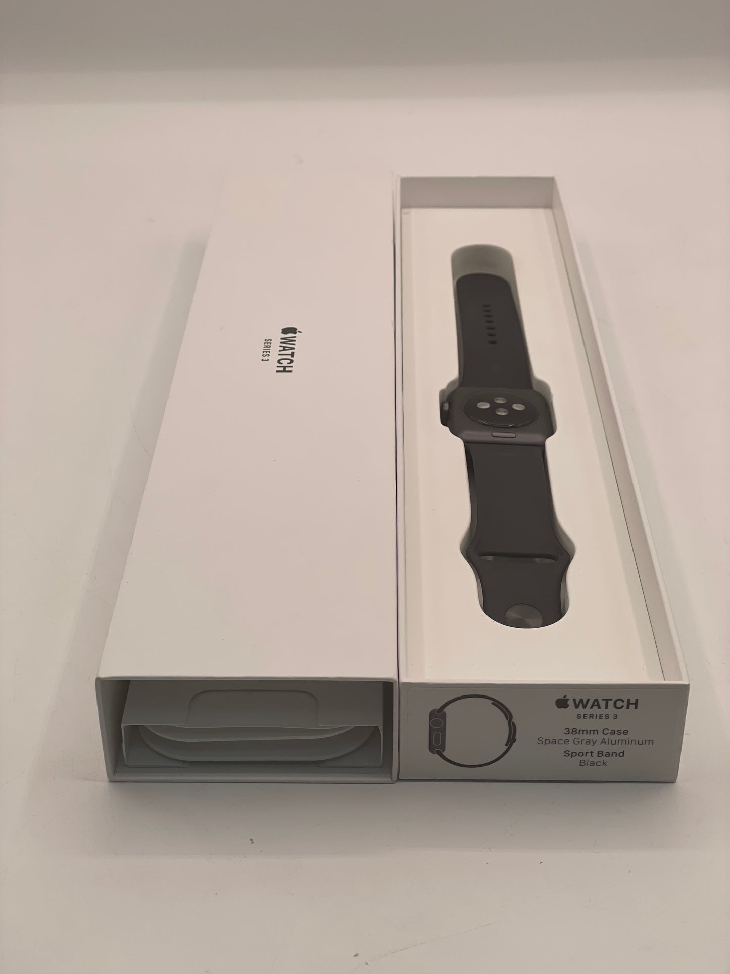 Unlocked Apple Watch Series 3 38mm Space Gray Aluminum Case with Black Sport Band