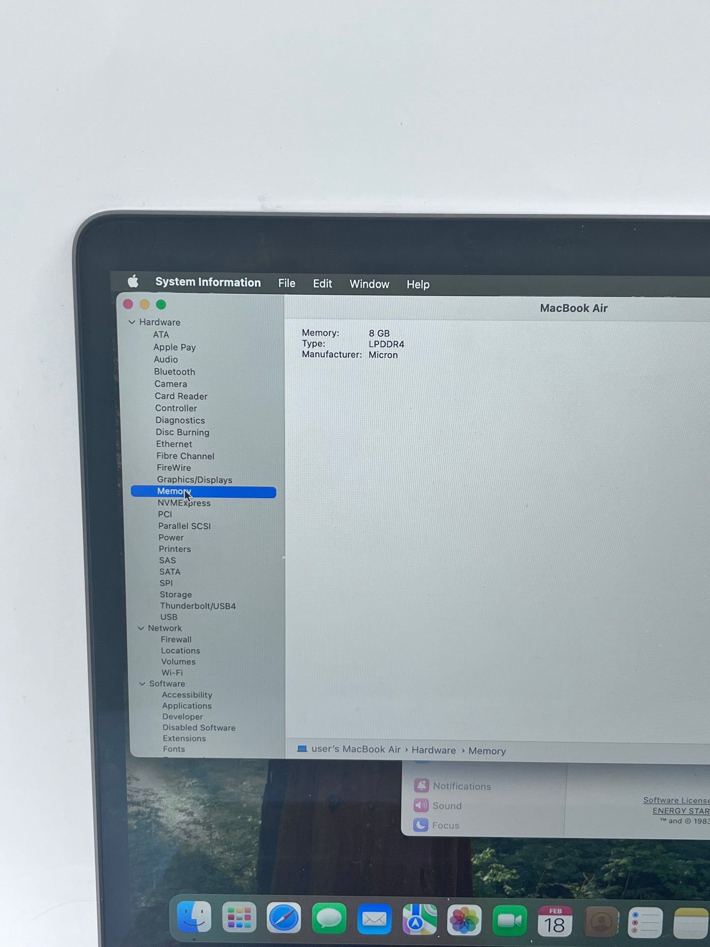 2020 Apple MacBook Air 13" M1 8GB 256GB A2337 MGN63LL/A Space Gray 24 Cycle Count