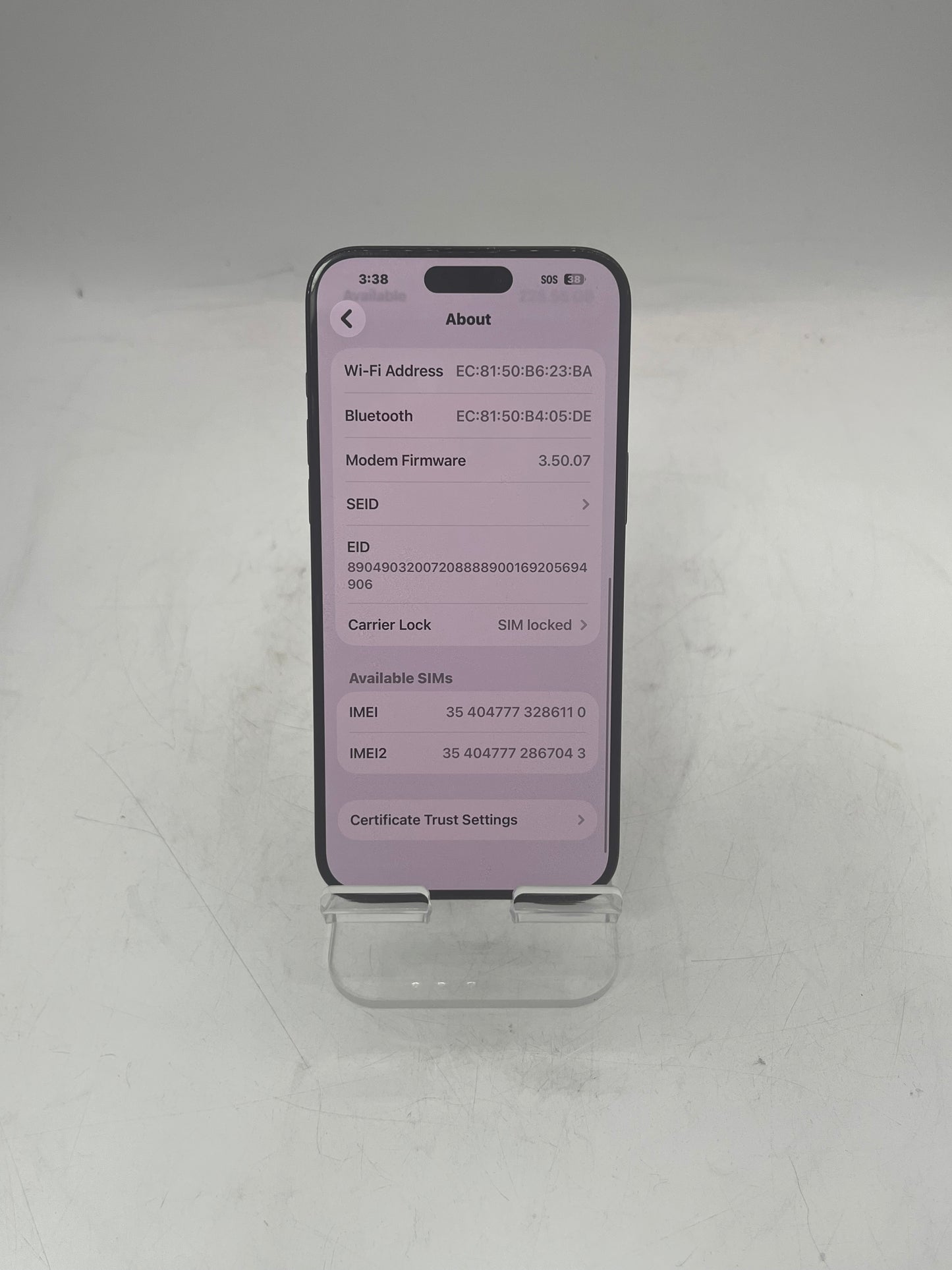 AT&T Apple iPhone 15 Pro Max 256GBMU693LL/A A2849 Titanium Black