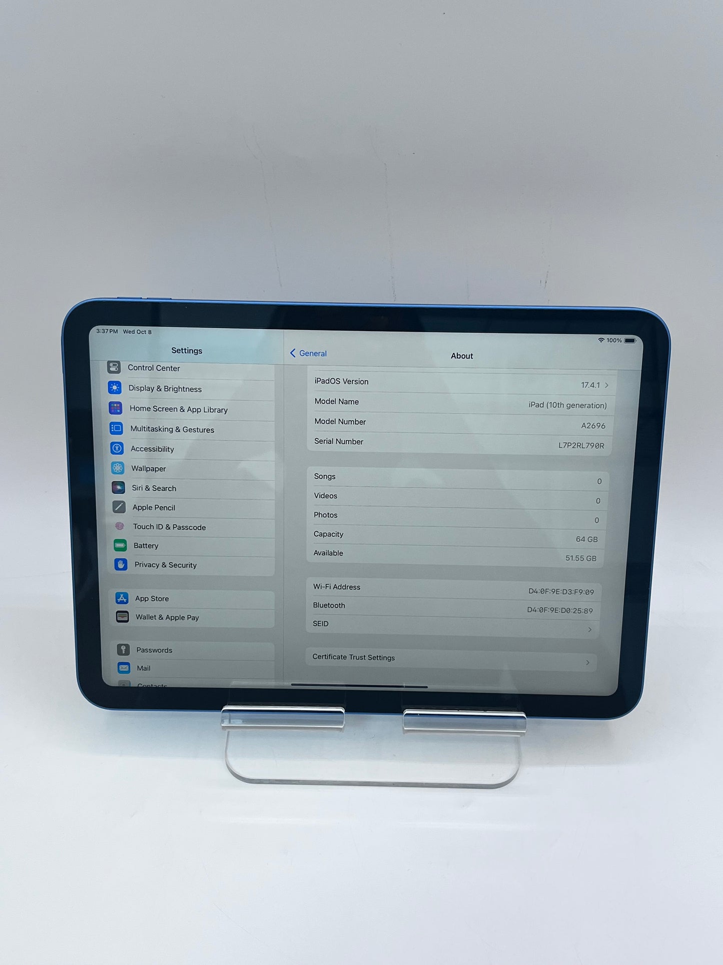 Apple iPad 10th Gen MPQ13LL/A A2696 4GB 64GB - Blue