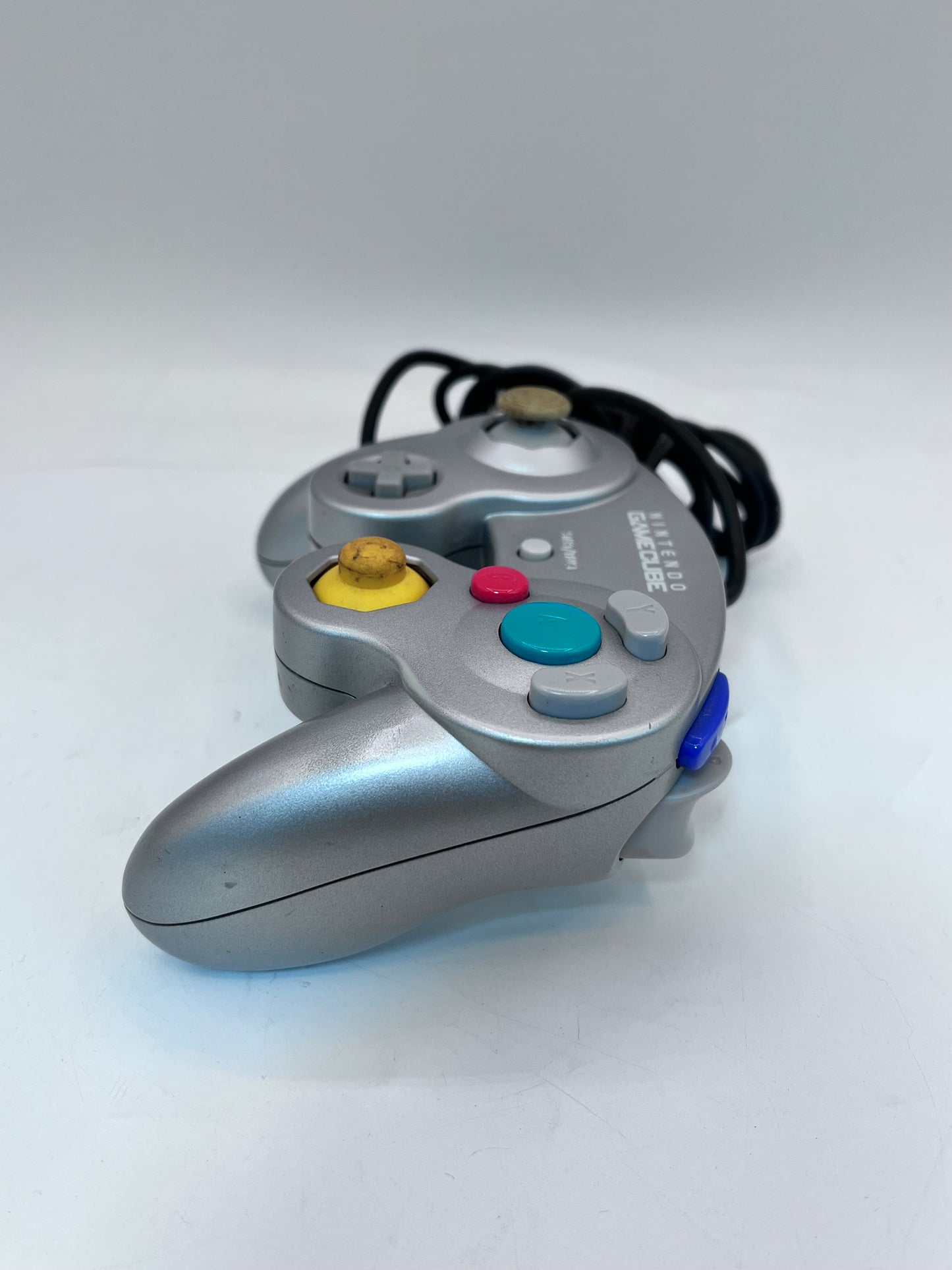 Nintendo Gamecube Platinum Silver DOL-101 - Tested & Working with Cables and 2 OEM controllers