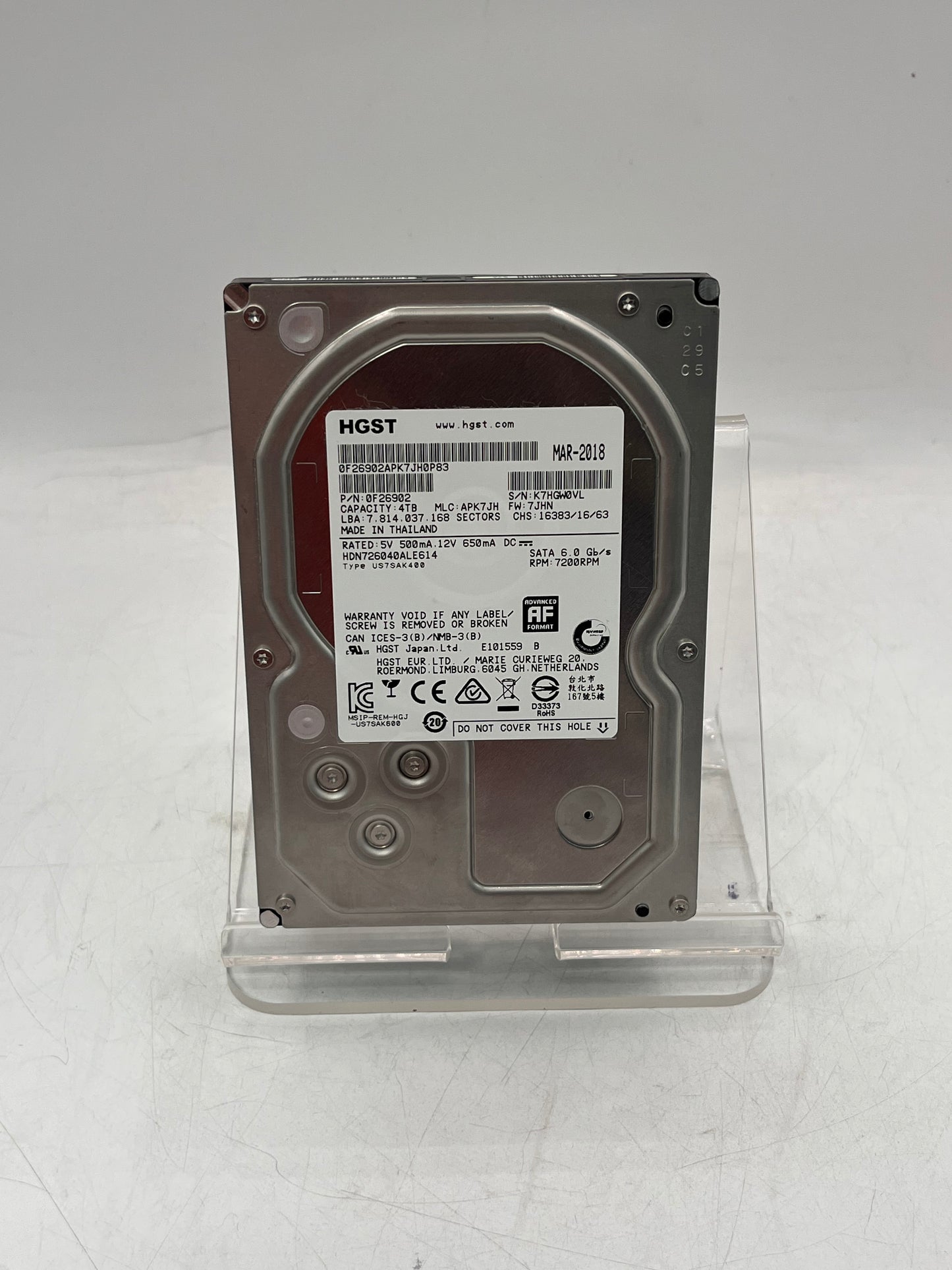 HGST Hitachi HUS724040ALA640 4TB 7.2K SATA 3.5" Hard Drive
