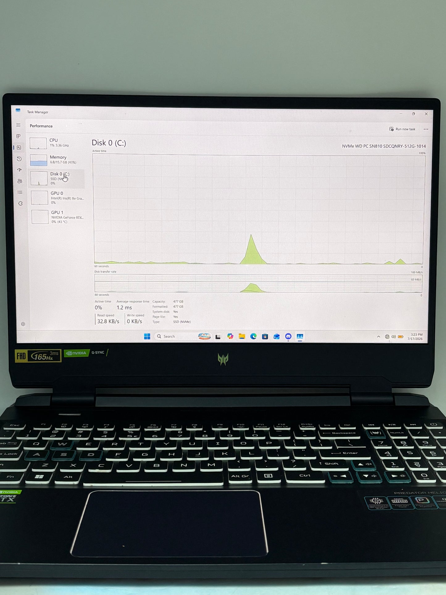 Acer Predator Helios 300 15.6" Core i7-12700H 16GB RAM 512GB RTX 3060