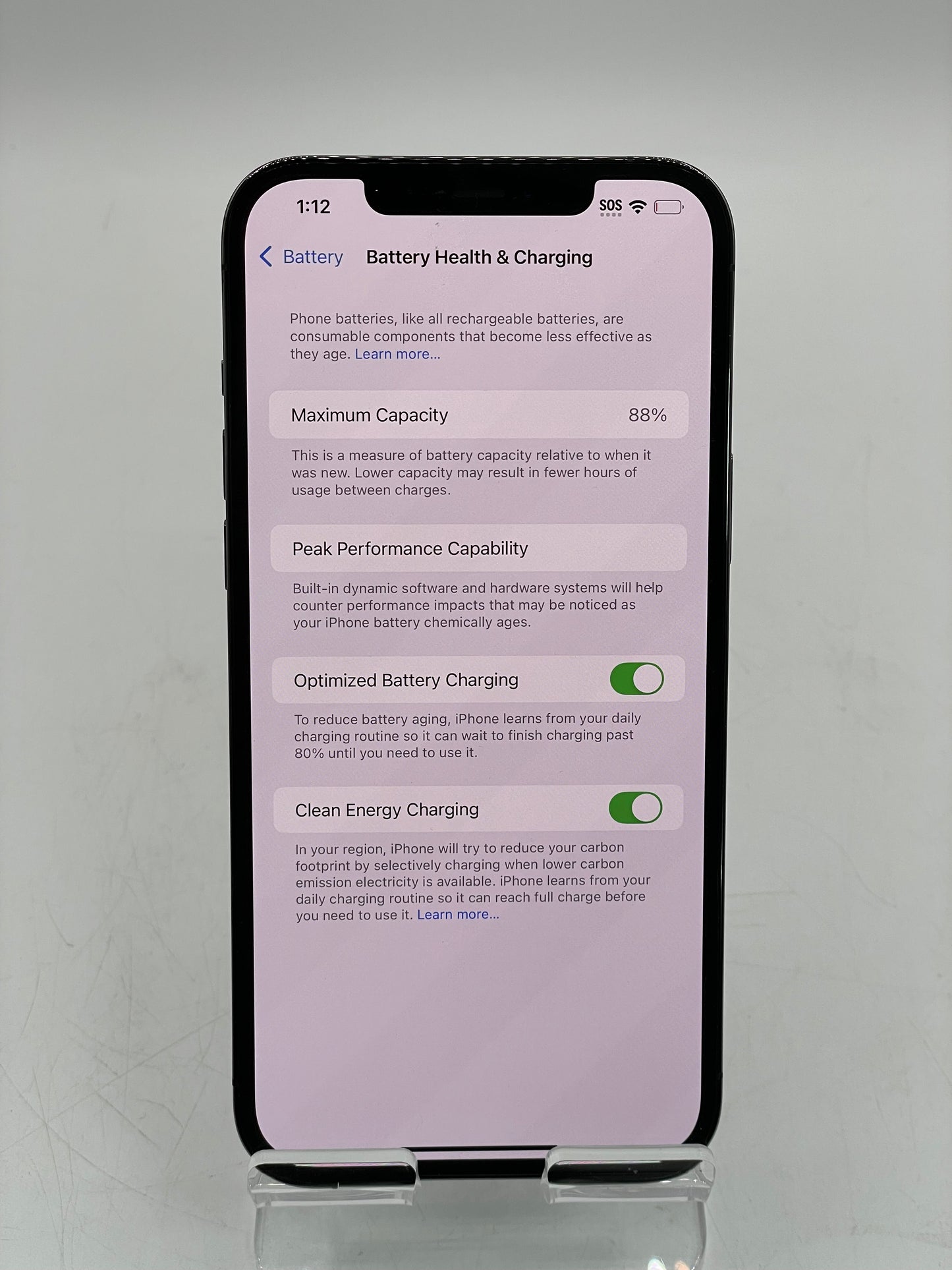 Unlocked Apple iPhone 12 Pro Max 128 GB Graphite 88% Battery READ