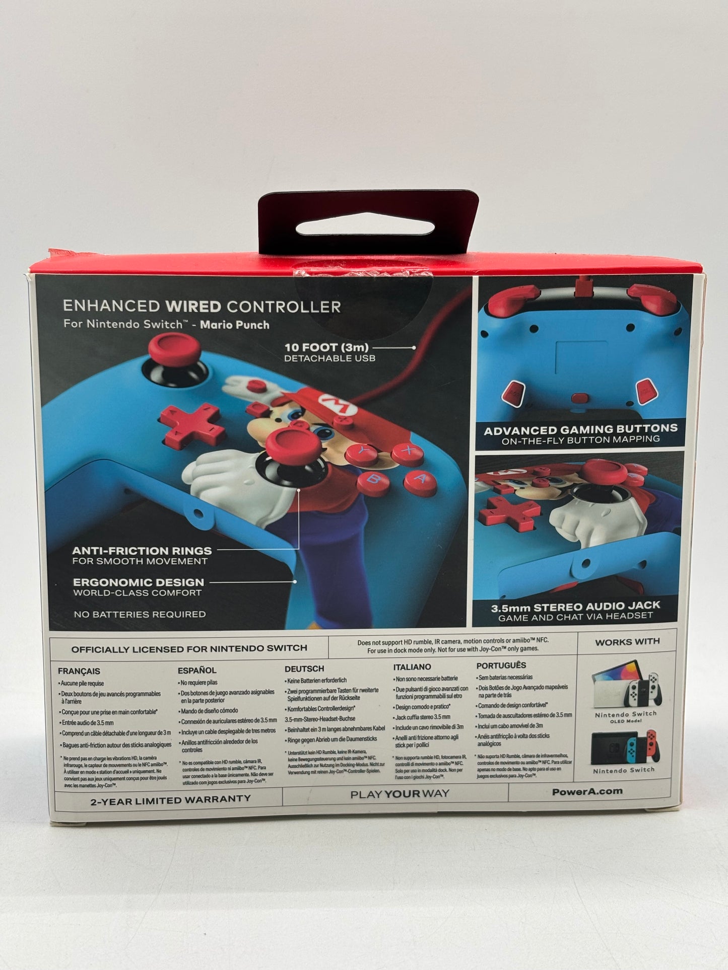 PowerA Enhanced Wired Controller Nintendo Switch--(Super Mario Edition, Blue)