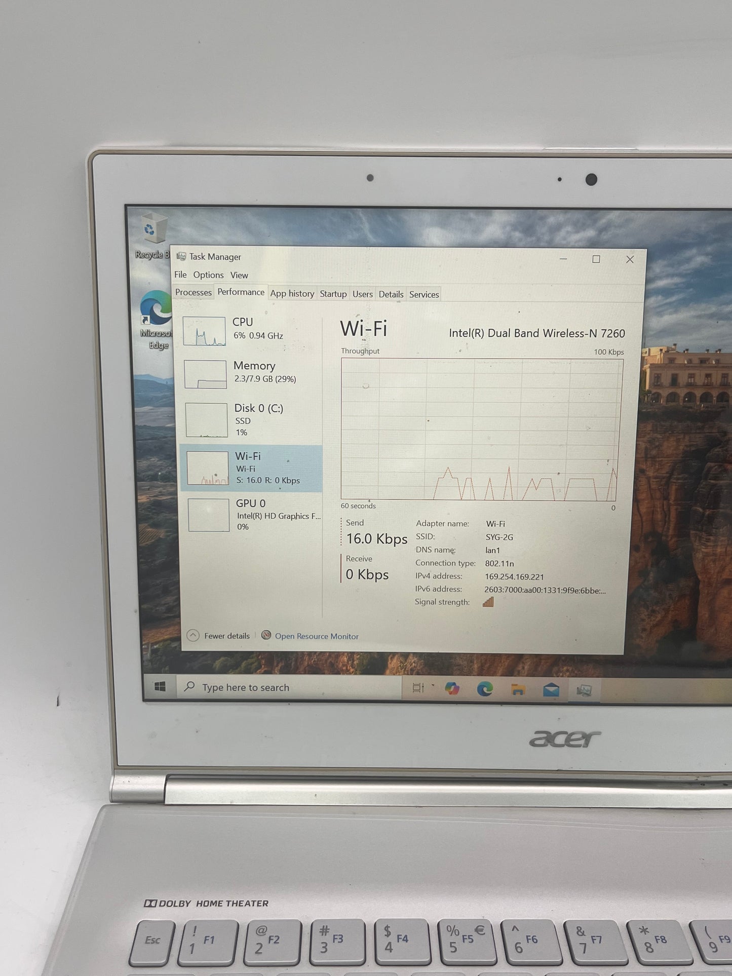 Acer Aspire S7-392-9890 MS2364 13.3" Core i7 8GB 256GB Laptop - White