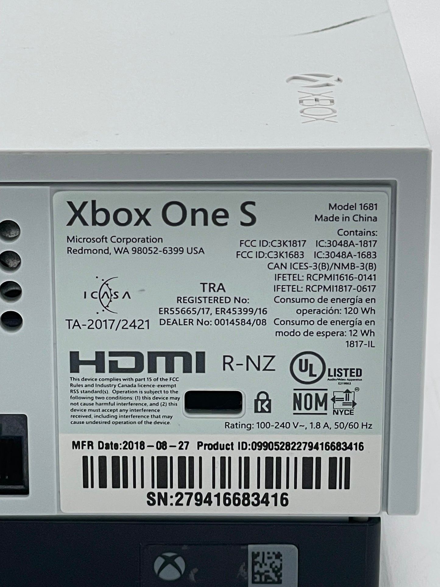 Microsoft Xbox One S 500GB Console Gaming System White 1681 with Controller