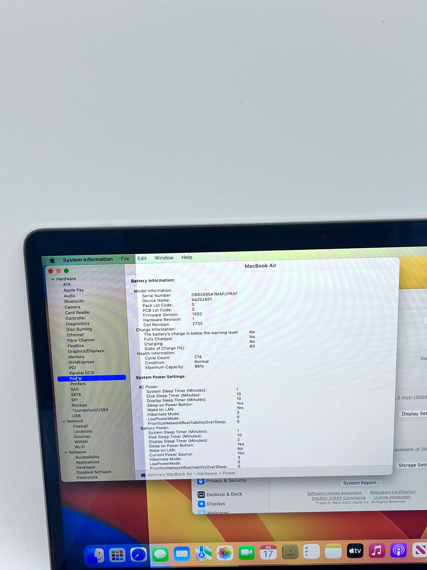 2020 Apple MacBook Air M1 A2337 Silver - 8GB RAM 256GB SSD READ