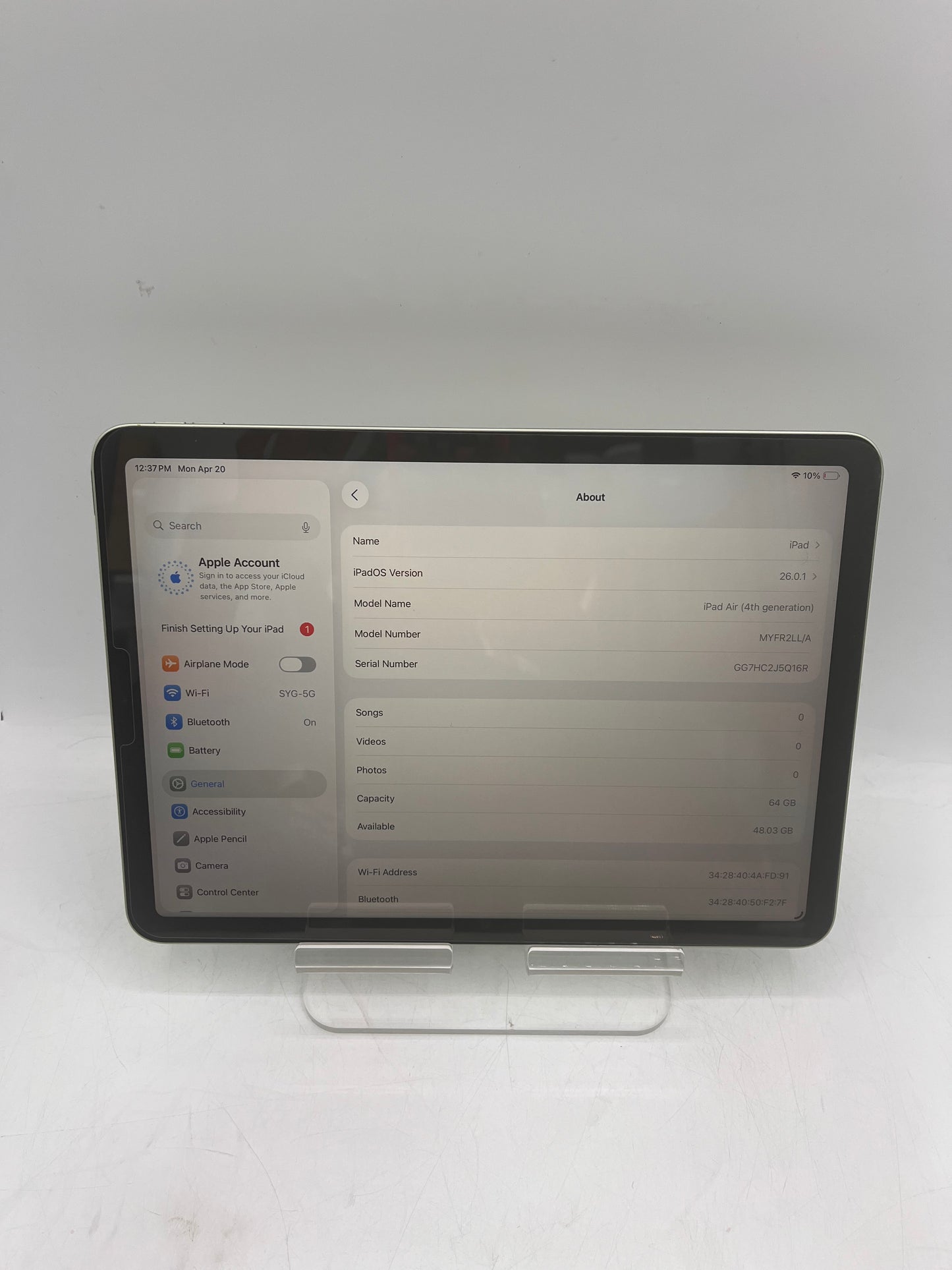 Apple iPad Air 4th Gen A2316 MYFR2LL/A 64GB with Apple Pencil 2nd Gen Wi-Fi Only - Green