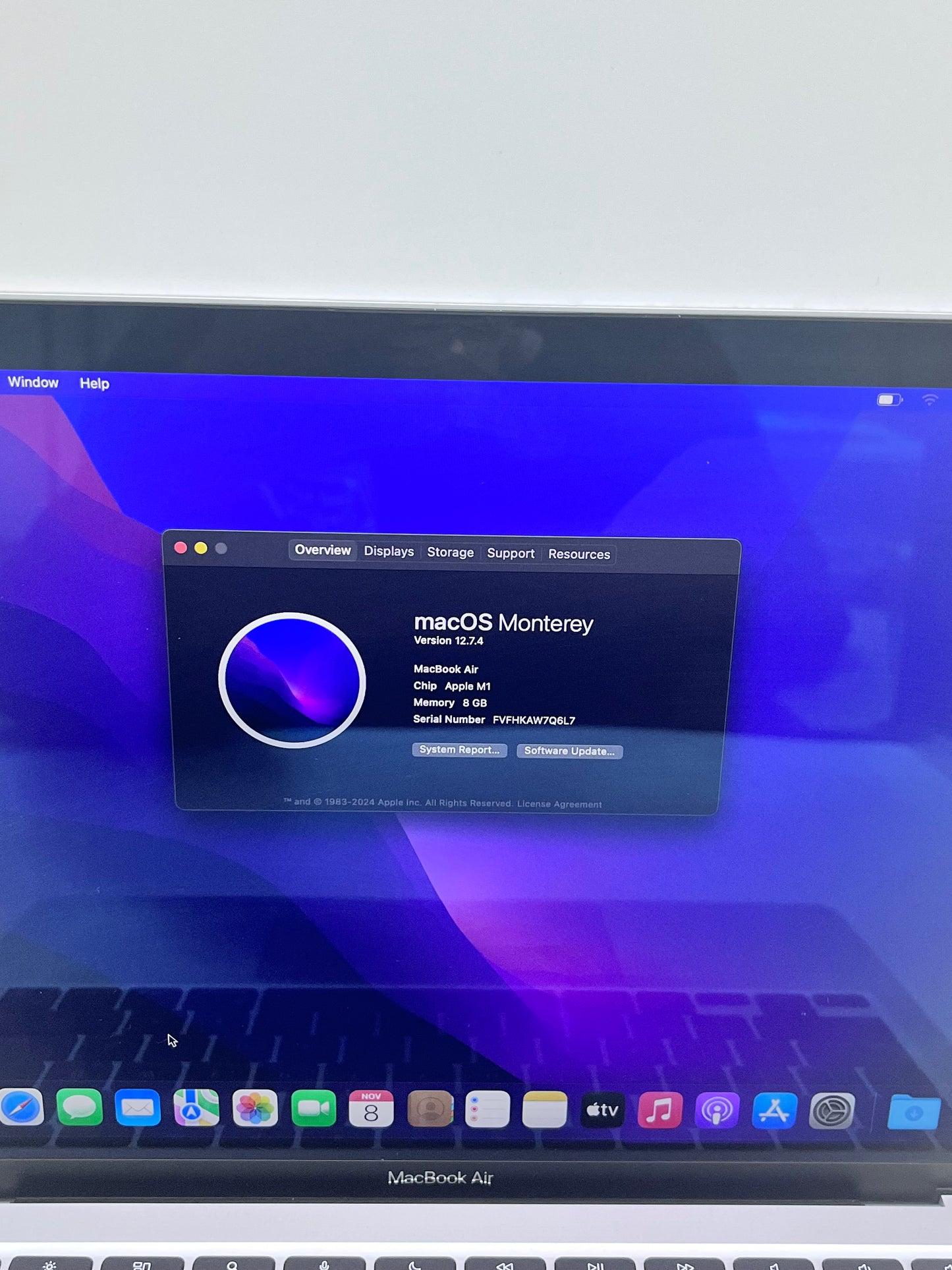 2020 Apple MacBook Air 13.3" M1 7C 8GB 256GB A2337 REMOTELY MANAGED BYPASSED
