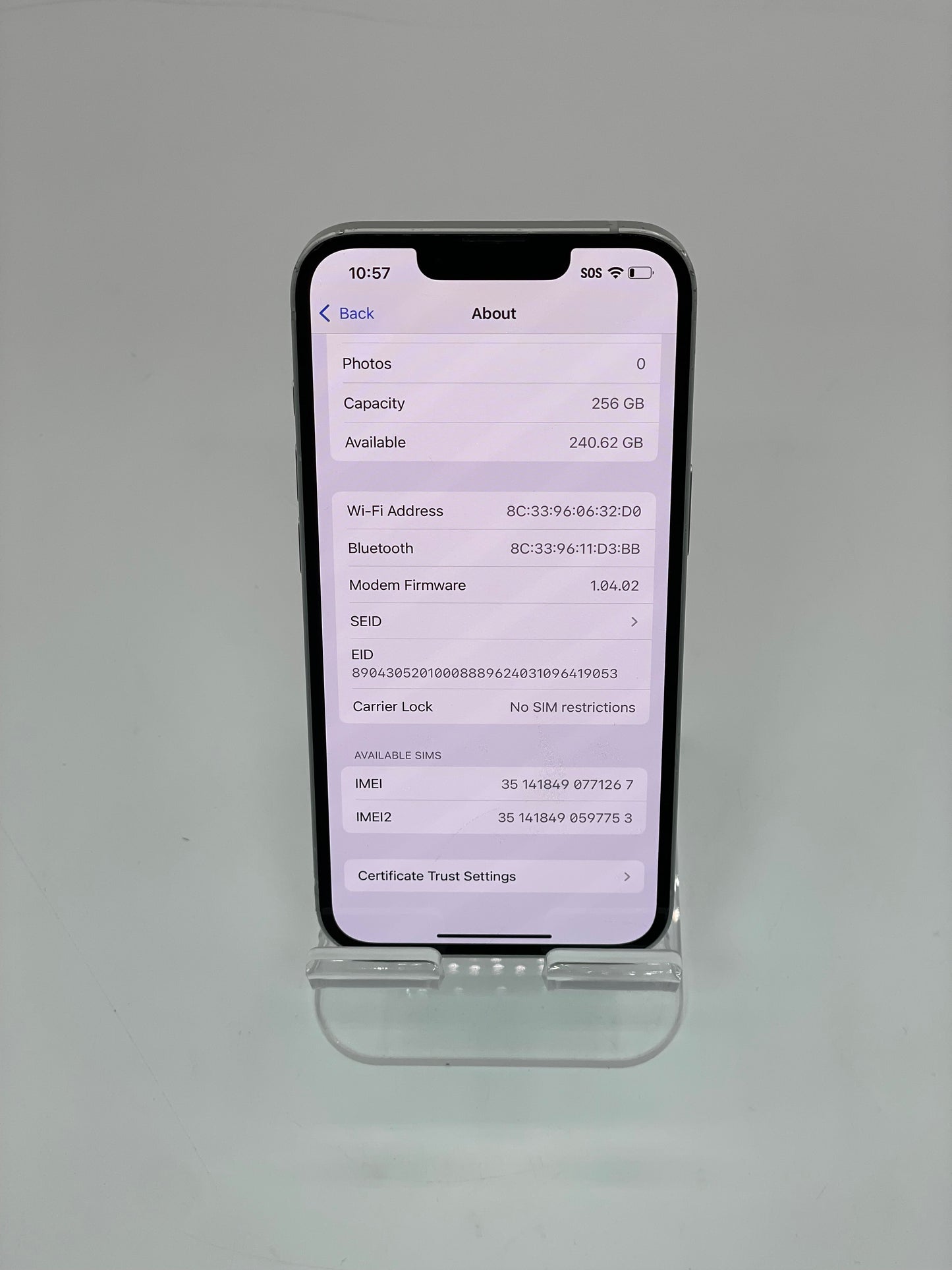 Unlocked Apple iPhone 16e 256GB A3212 MD0G4LL/A - White 100%BH Used With Box