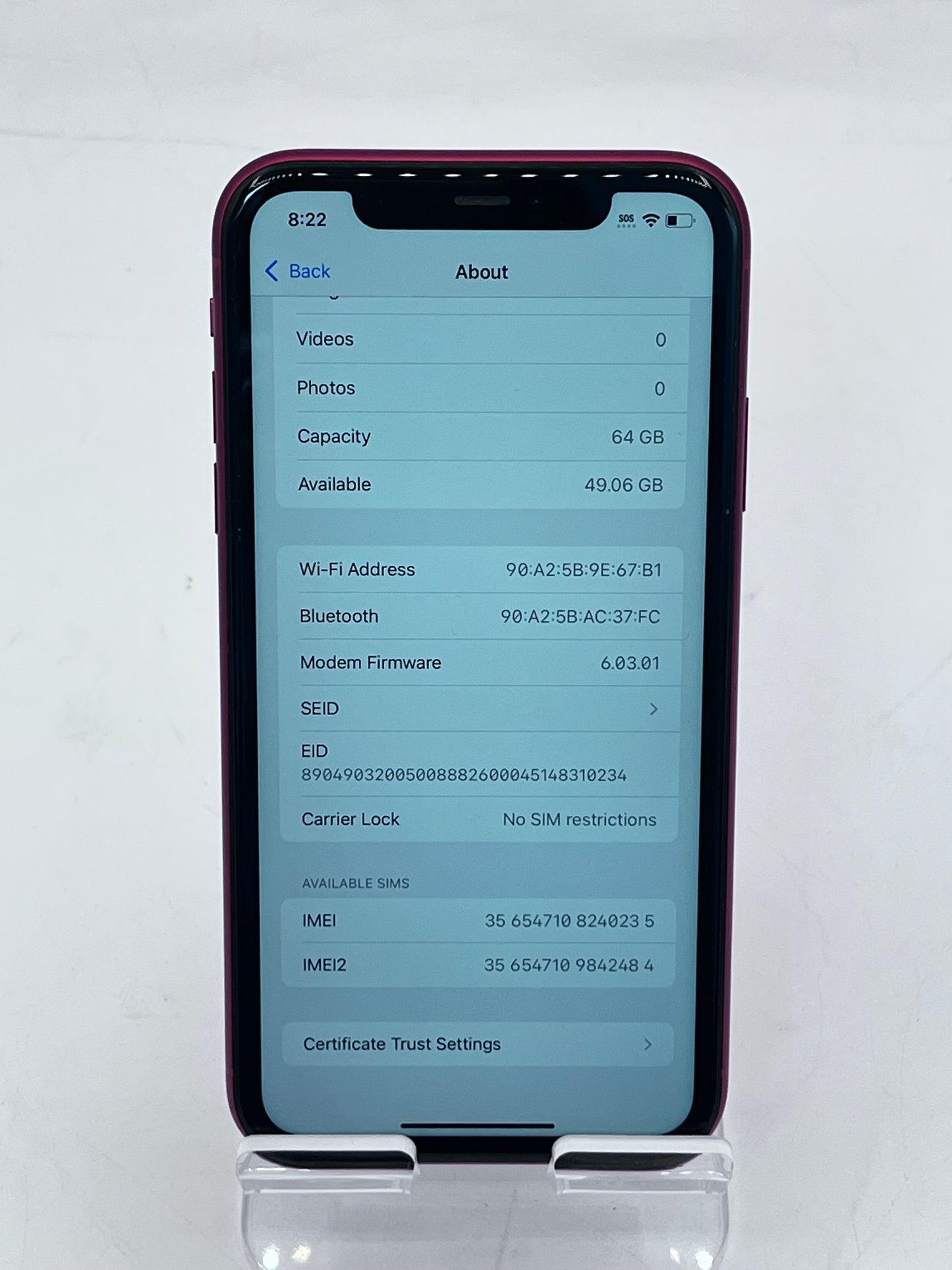 Unlocked Apple iPhone 11 6.1" MWL92LL/A A2111 64GB - Red