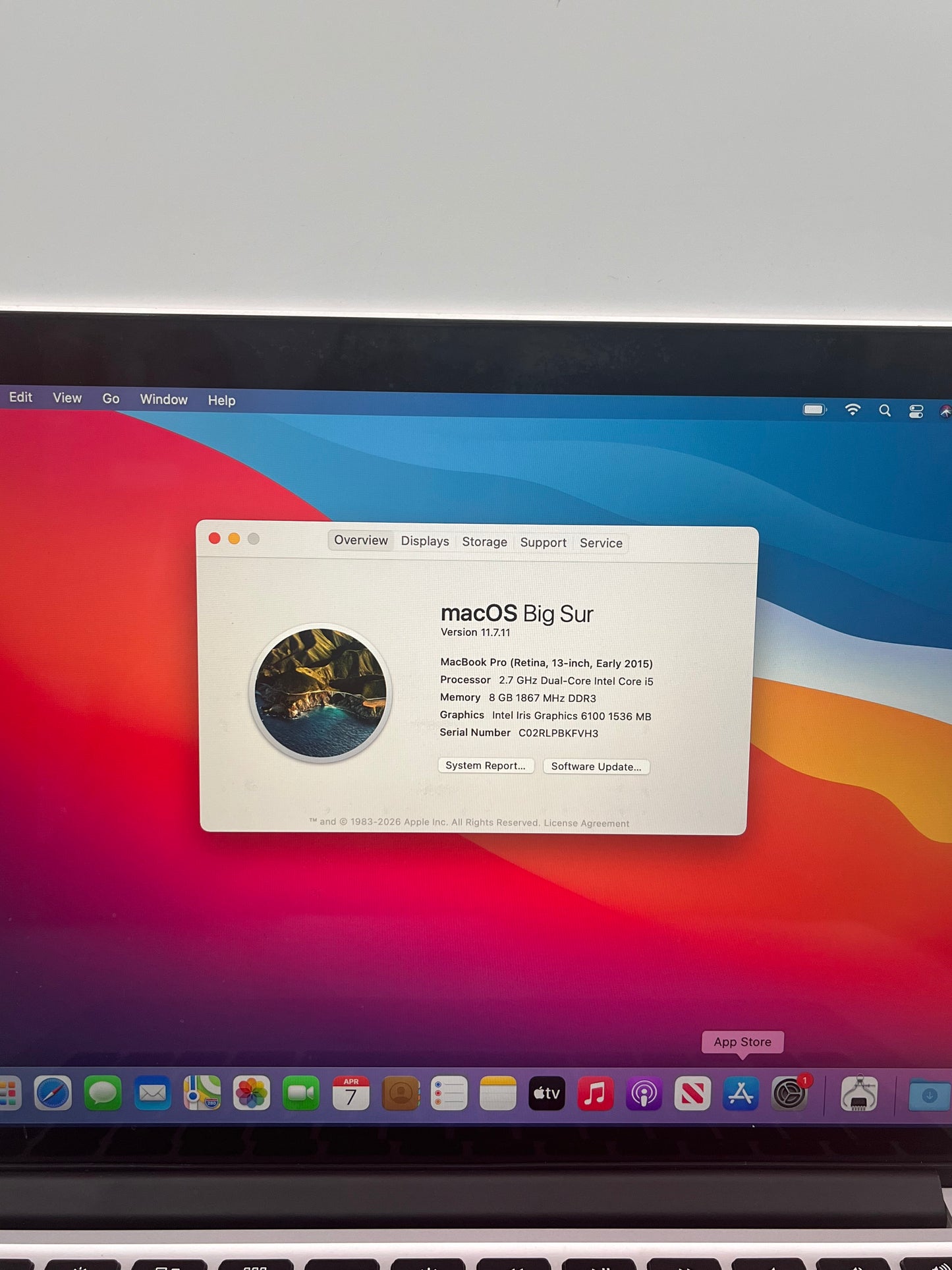 Apple MacBook Pro 13" A1502 2015 8GB 128GB Core i5 Silver