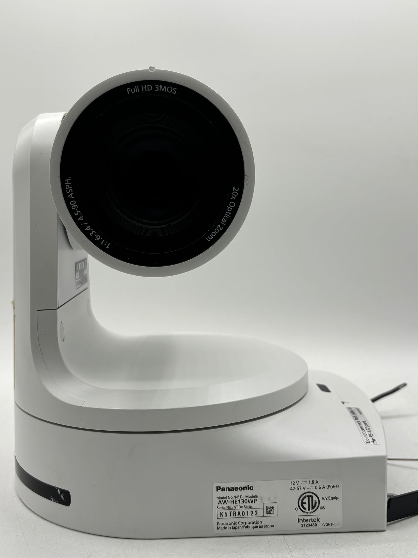 Panasonic AW-HE130WP 3G-SDI/HDMI/IP POE+ 3MOS HD PTZ Camera (AW-HE130) White