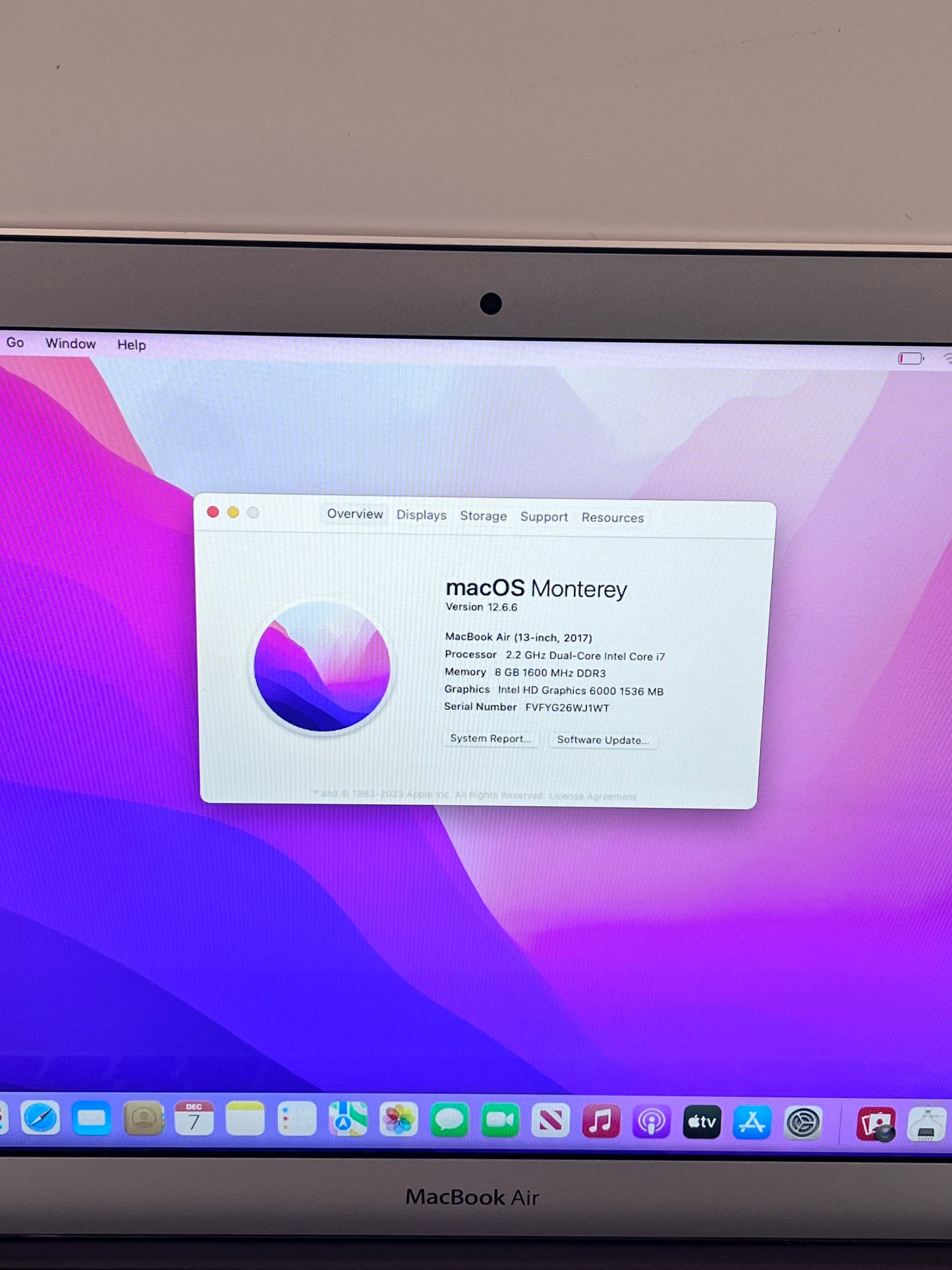 2017 Apple MacBook Air 13" Core i7 8GB 256GB A1466- Silver no w/ Box
