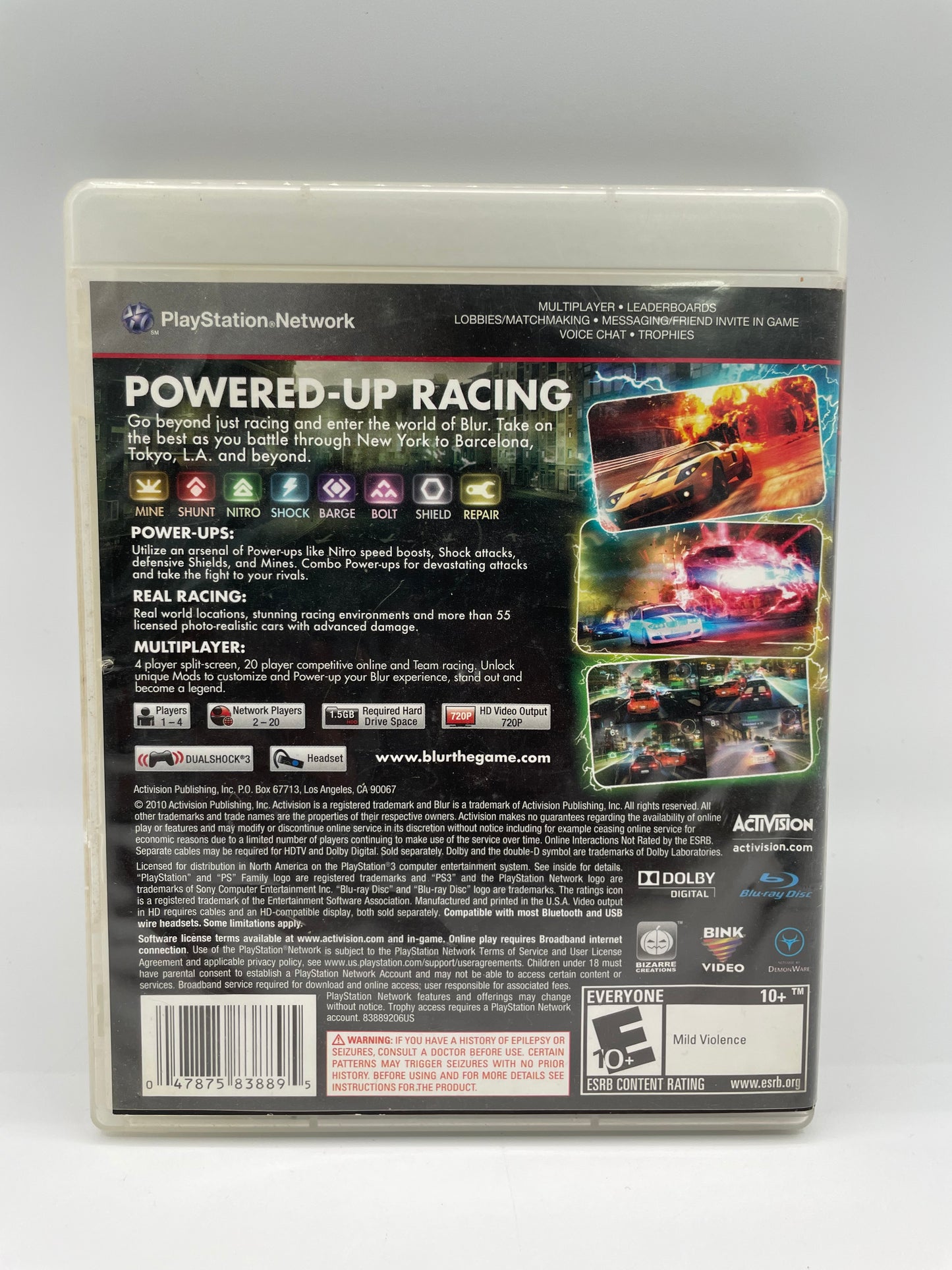 Blur for PlayStation 3 - Complete with Box and Manual Free Shipping
