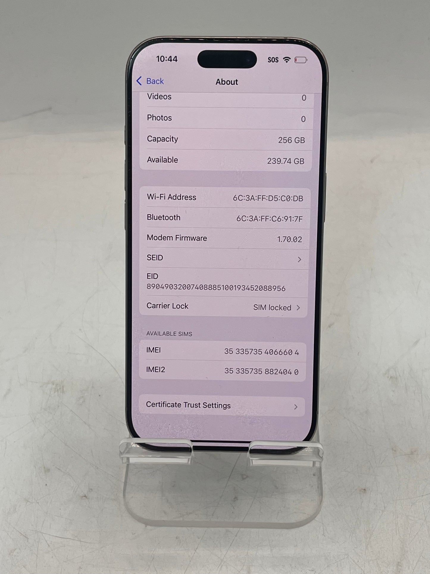 T-Mobile Apple iPhone 16 Pro MYMK3LL/A A3083 256GB -Silver