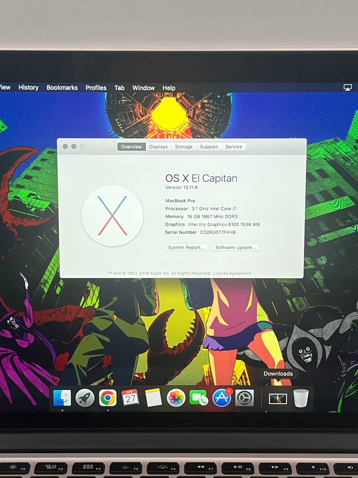 2015 Apple MacBook Pro 13" A1502 Core i7 16GB 512GB Silver 232 Cycle Count