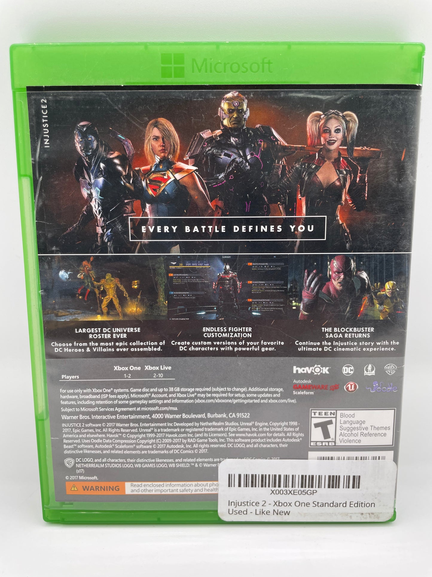 Xbox One Injustice 2 Video Game - Used with Box