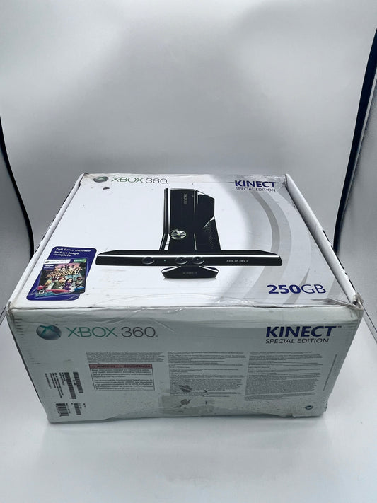 Xbox 360 S Kinect Special Edition Glossy Black 250 GB w/ Box Tested Free Shipping