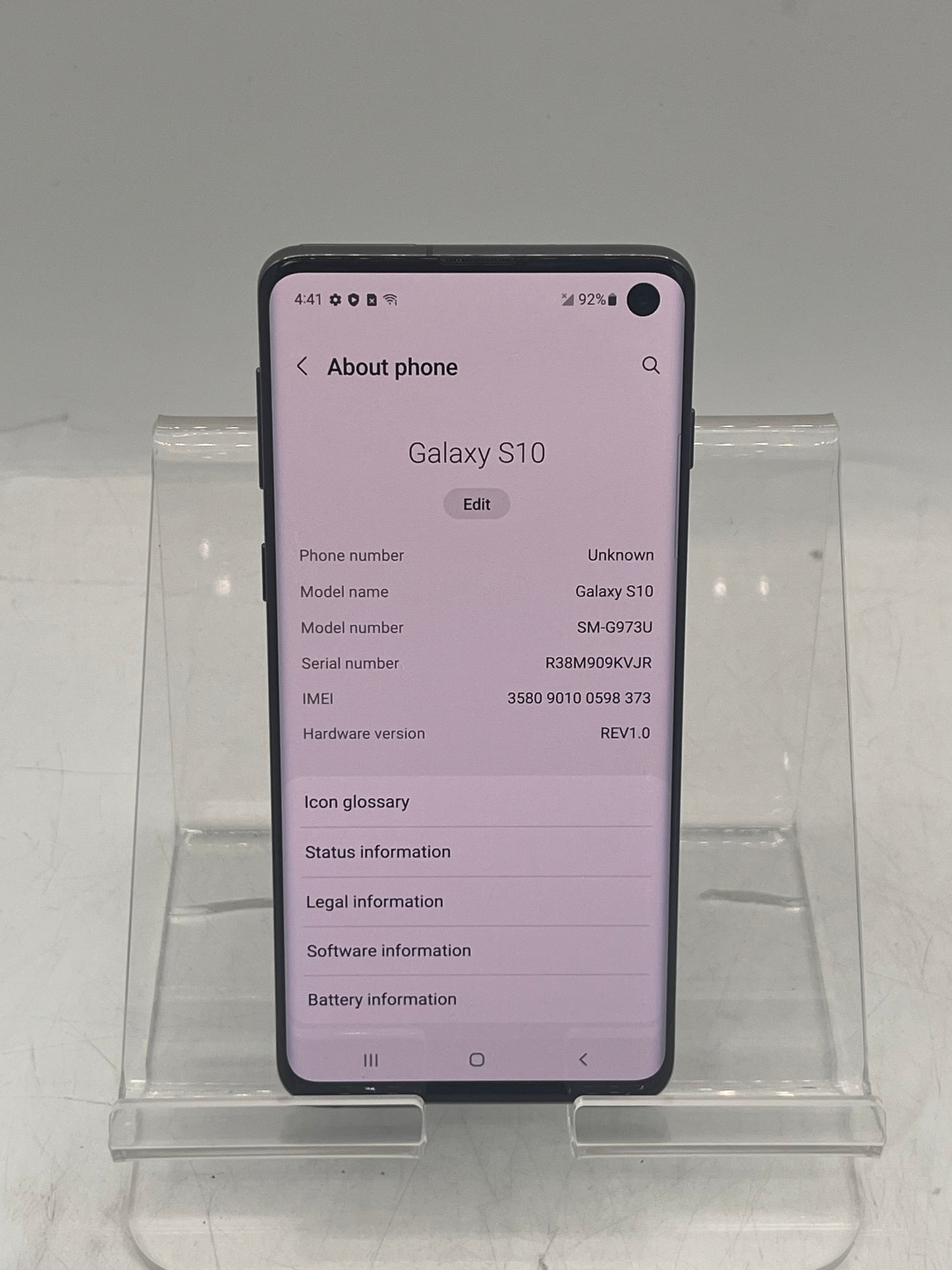 Samsung Galaxy S10 128GB (Unlocked) SM-G973U1 Prism Black Free Shipping