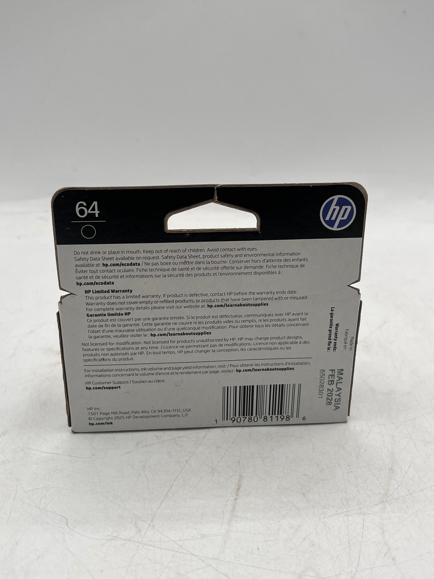 HP 64 Black Ink Cartridge N9J90AN