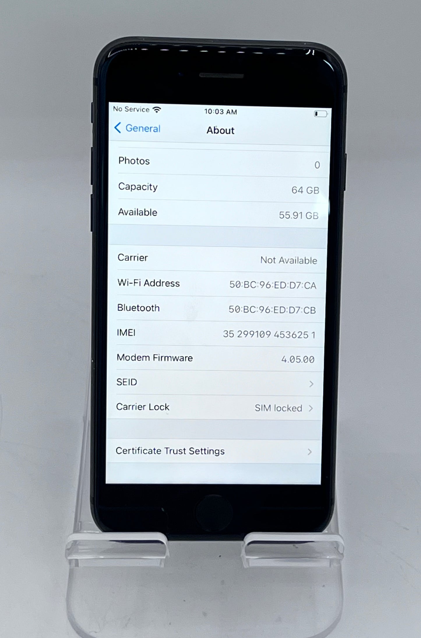 Apple iPhone 8 A1905 MQ6Y2LL/A 64GB Black T Mobile Only