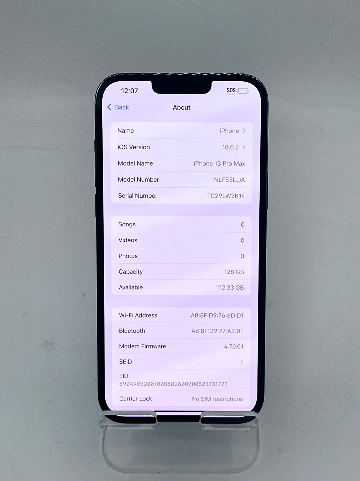 Unlocked Apple iPhone 13 Pro Max 6.7" NLF53LL/A A2484 128GB 99%BH Blue READ