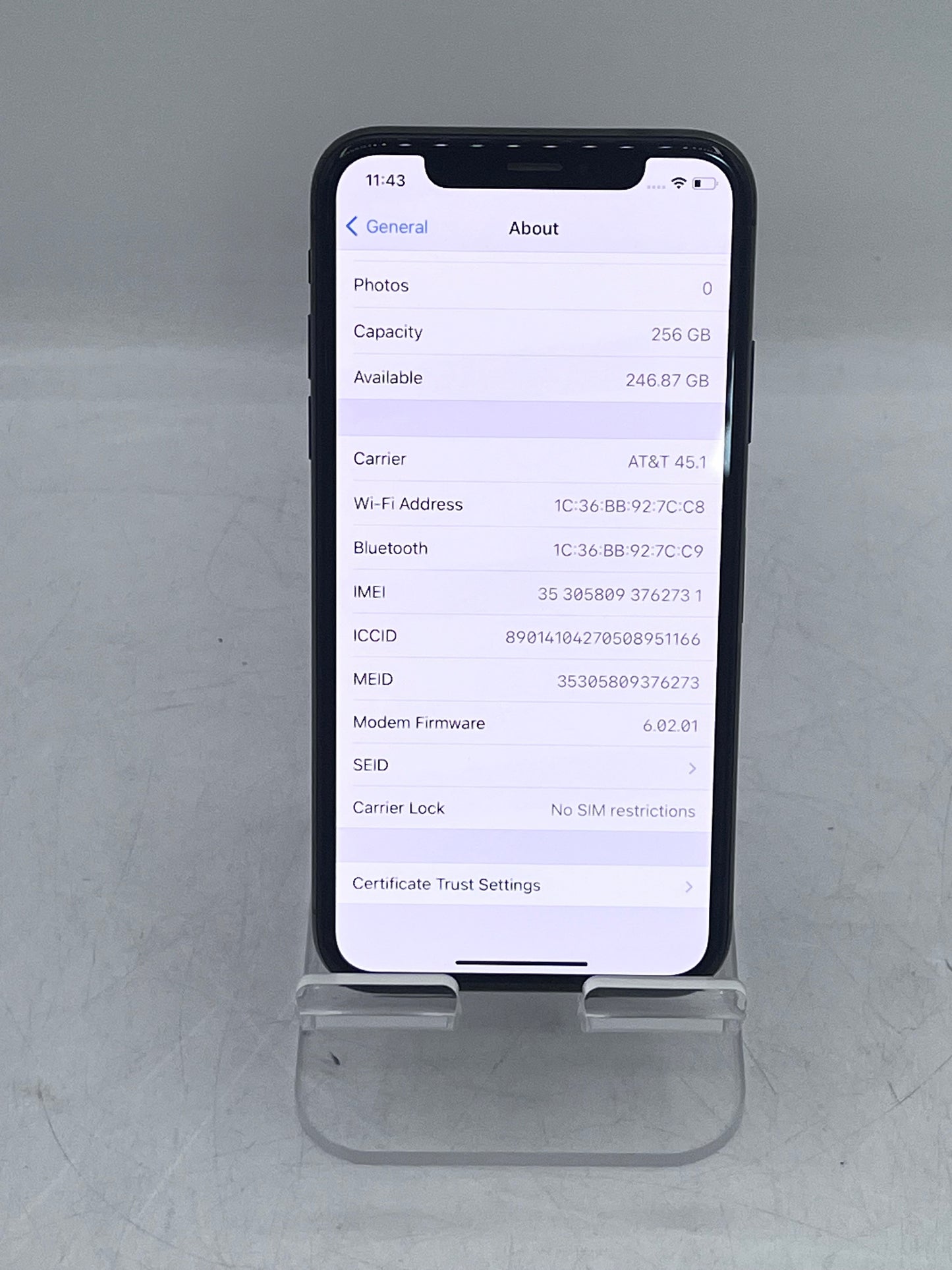 Unlocked Apple iPhone X 256GB 3GB MQA82LL/A A1865 - Space Gray