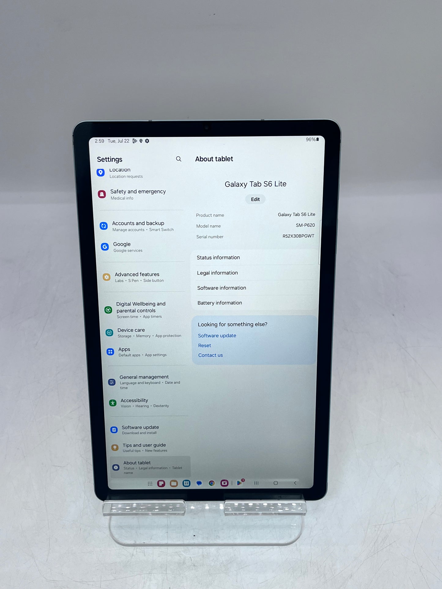 WiFi Only Samsung Galaxy Tab S6 Lite 10.4" 64GB Angora Blue SM-P613 w/Pen