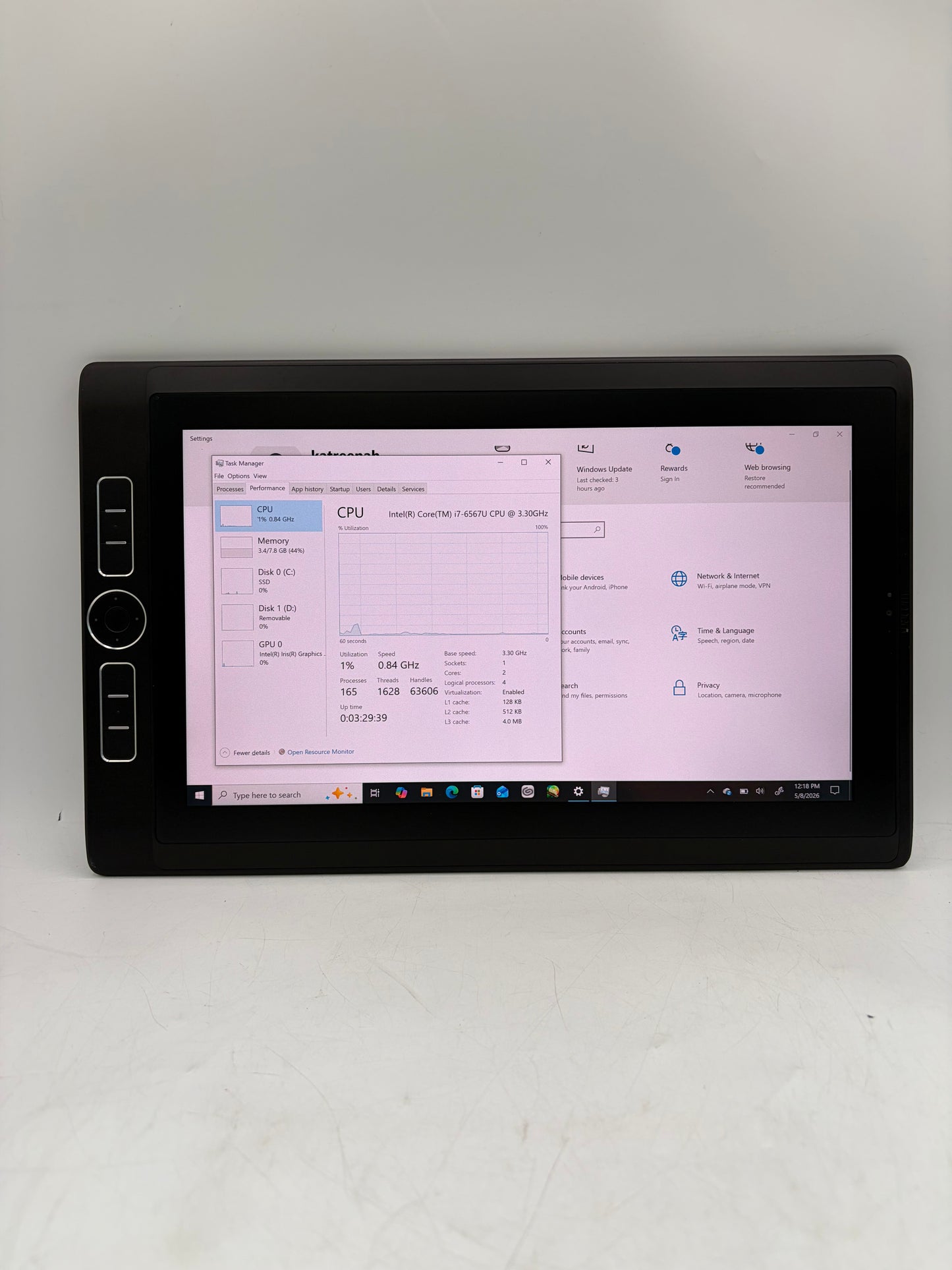 Wacom MobileStudio Pro 13 DTH-W1320 Graphics Tablet Computer i7-6567U 8GB 256GB