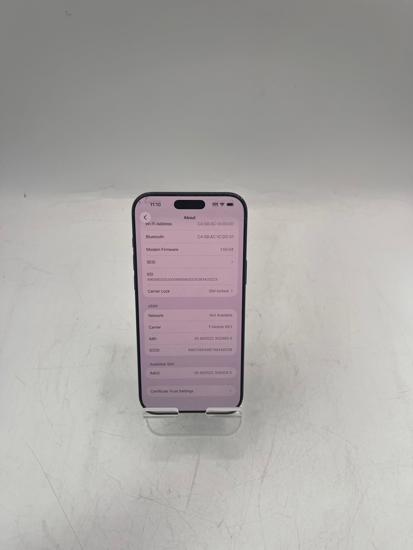 T-Mobile Apple iPhone 17 Pro Max MFXJ4LL/A A3257 256GB Blue Cracked