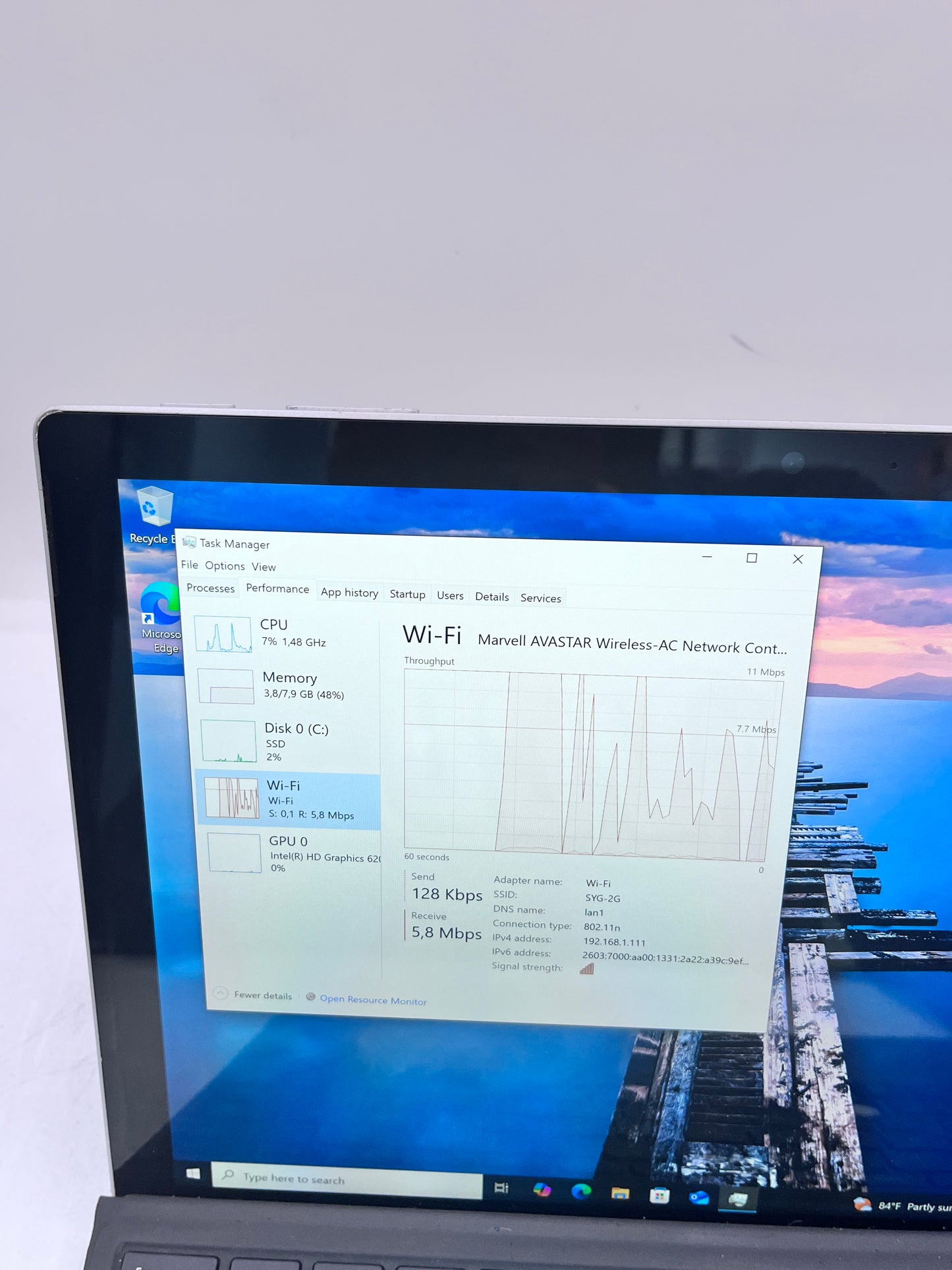 Microsoft Surface Pro 5 Intel Core i5 7300U 2.6GHz 8GB RAM 256GB