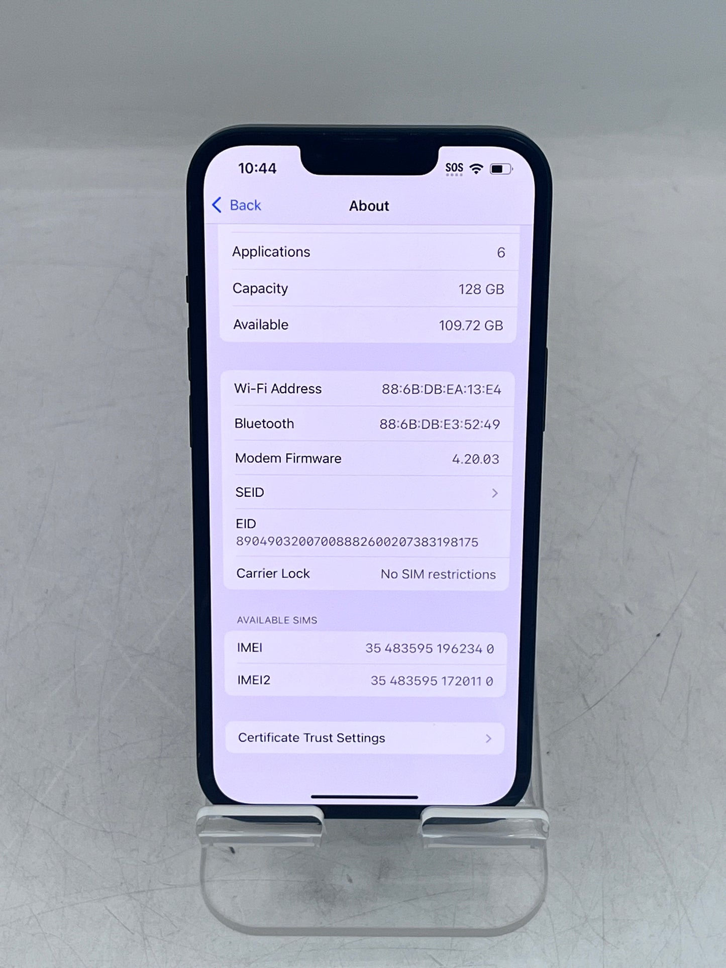 Unlocked Apple iPhone 13 MLML3LL/A A2482 128GB 100% BH - MIDNIGHT