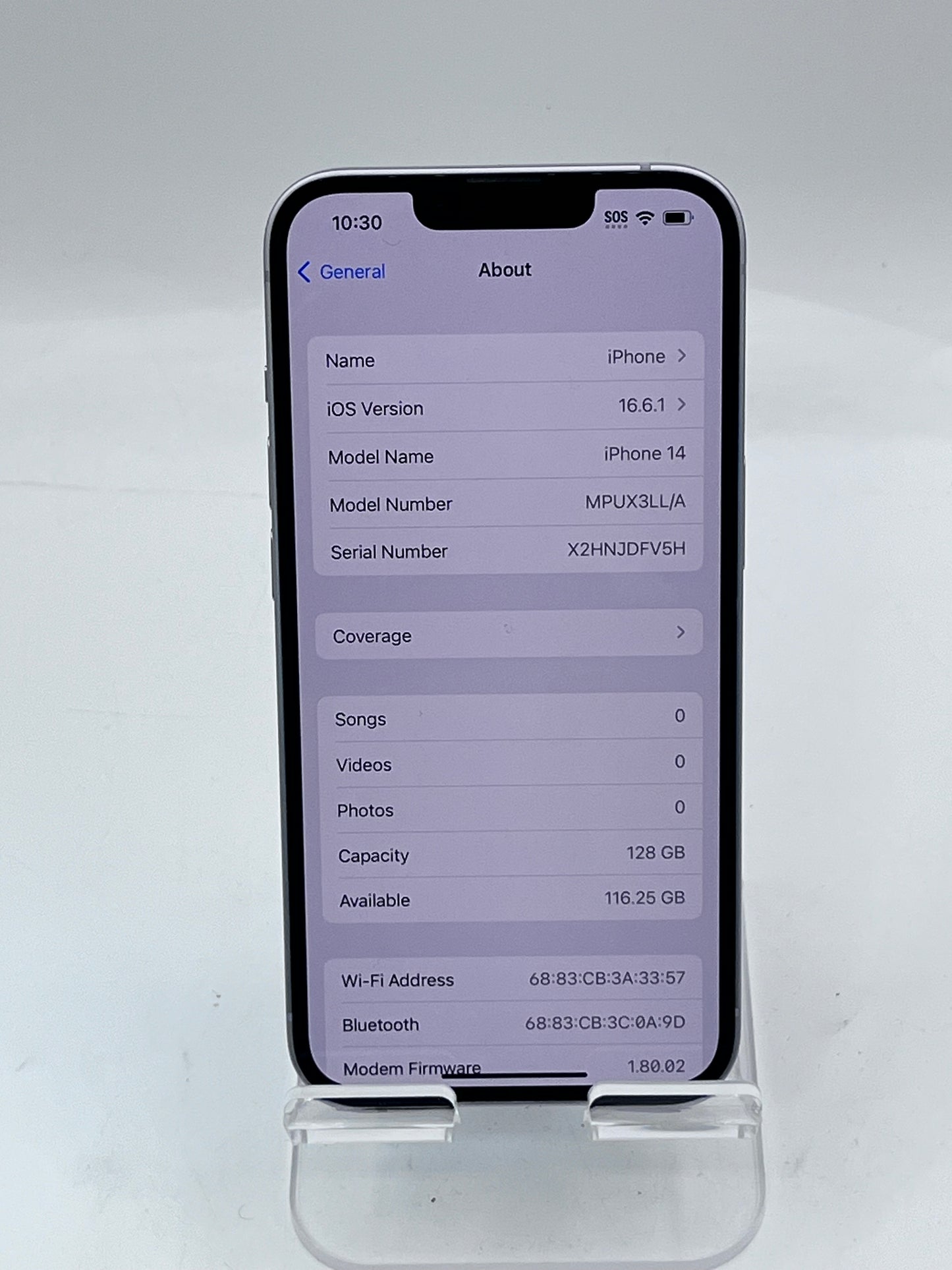 Unlocked Apple iPhone 14 6.1" MPUX3LL/A A2649 128GB 6GB - Purple Excellent Condition