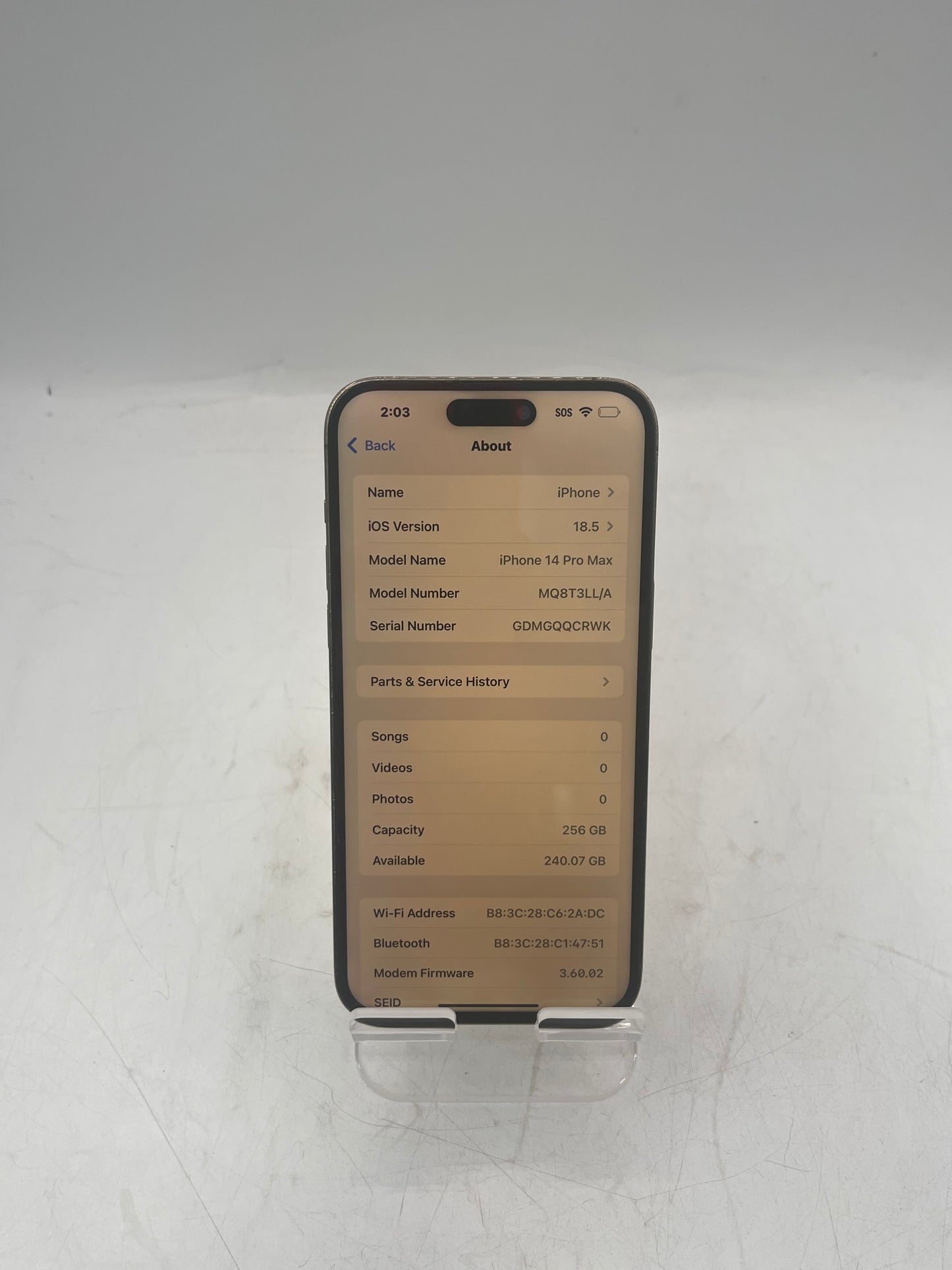 T-Mobile Apple iPhone 14 Pro Max MQ8T3LL/A A2651 256GB Black 100%BH READ