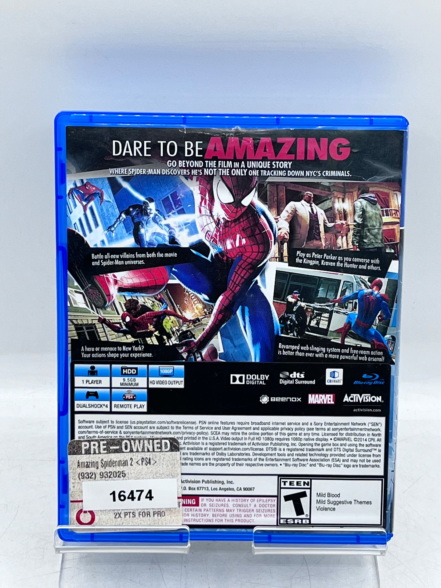 Amazing Spider-Man 2 PlayStation 4 PS4 Video Game