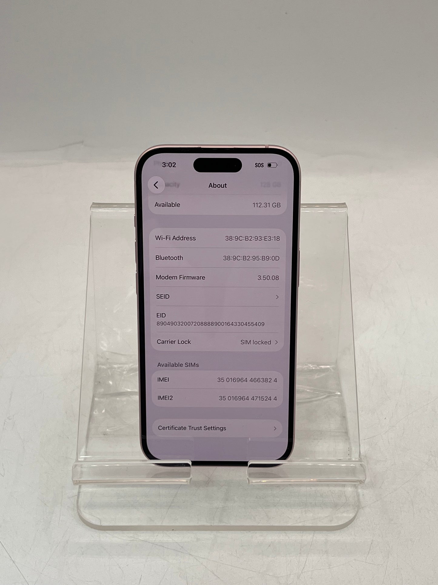 AT&T Apple iPhone 15 MTLW3LL/A A2846 128GB Pink