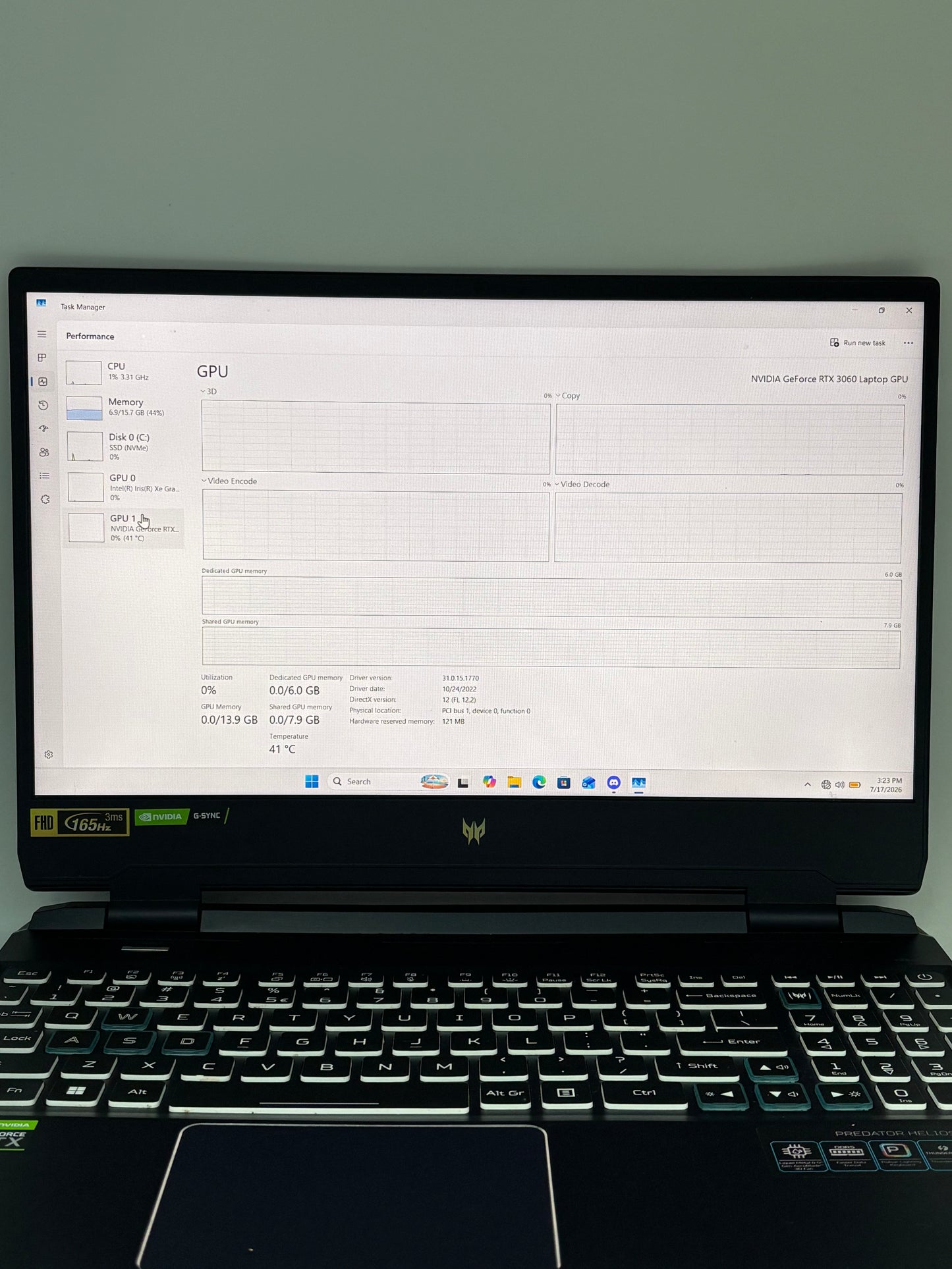 Acer Predator Helios 300 15.6" Core i7-12700H 16GB RAM 512GB RTX 3060