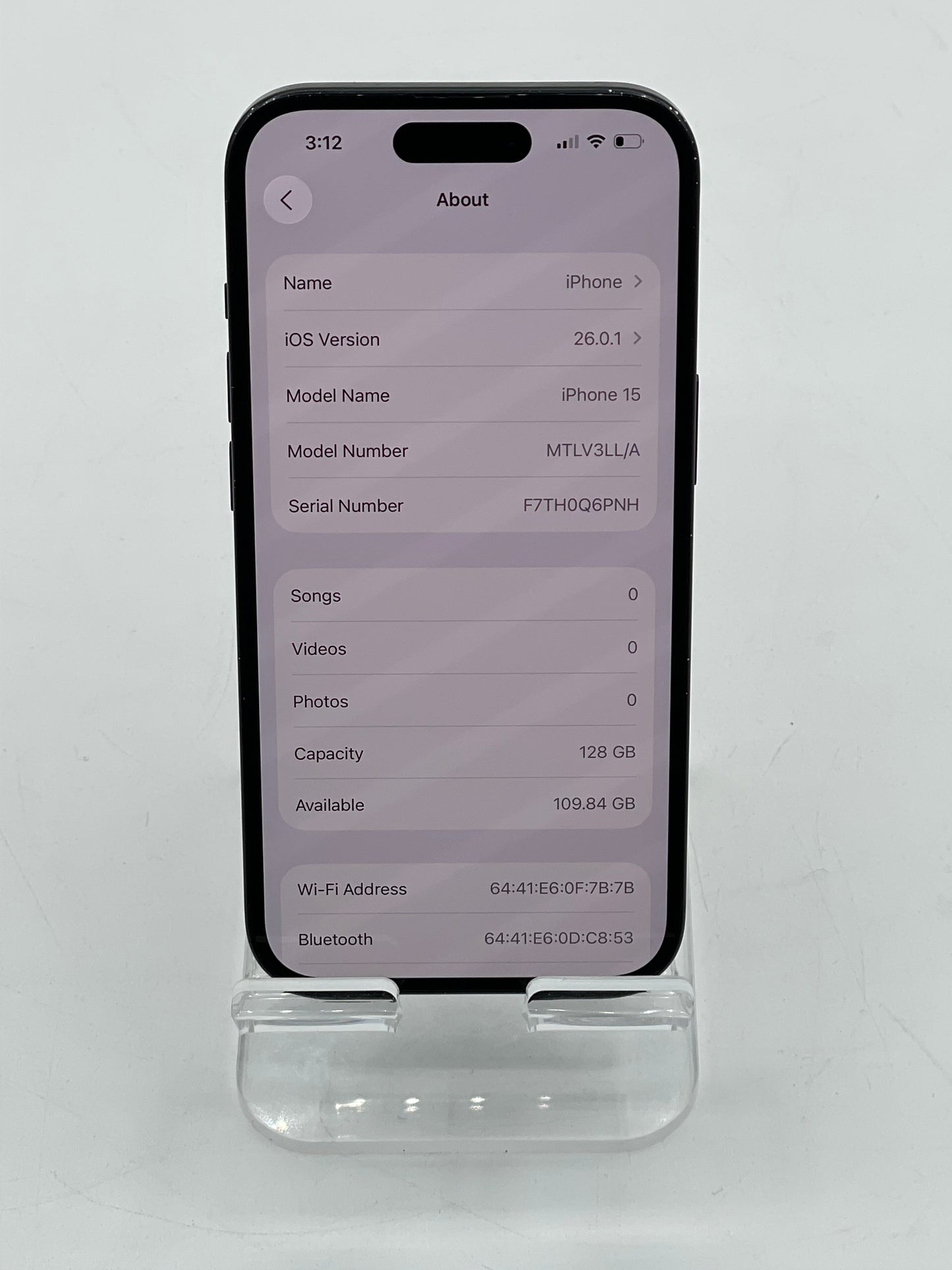 Unlocked Apple iPhone 15 6.1" 128GB Black A2846 MTLV3LL/A 88% Battery Health