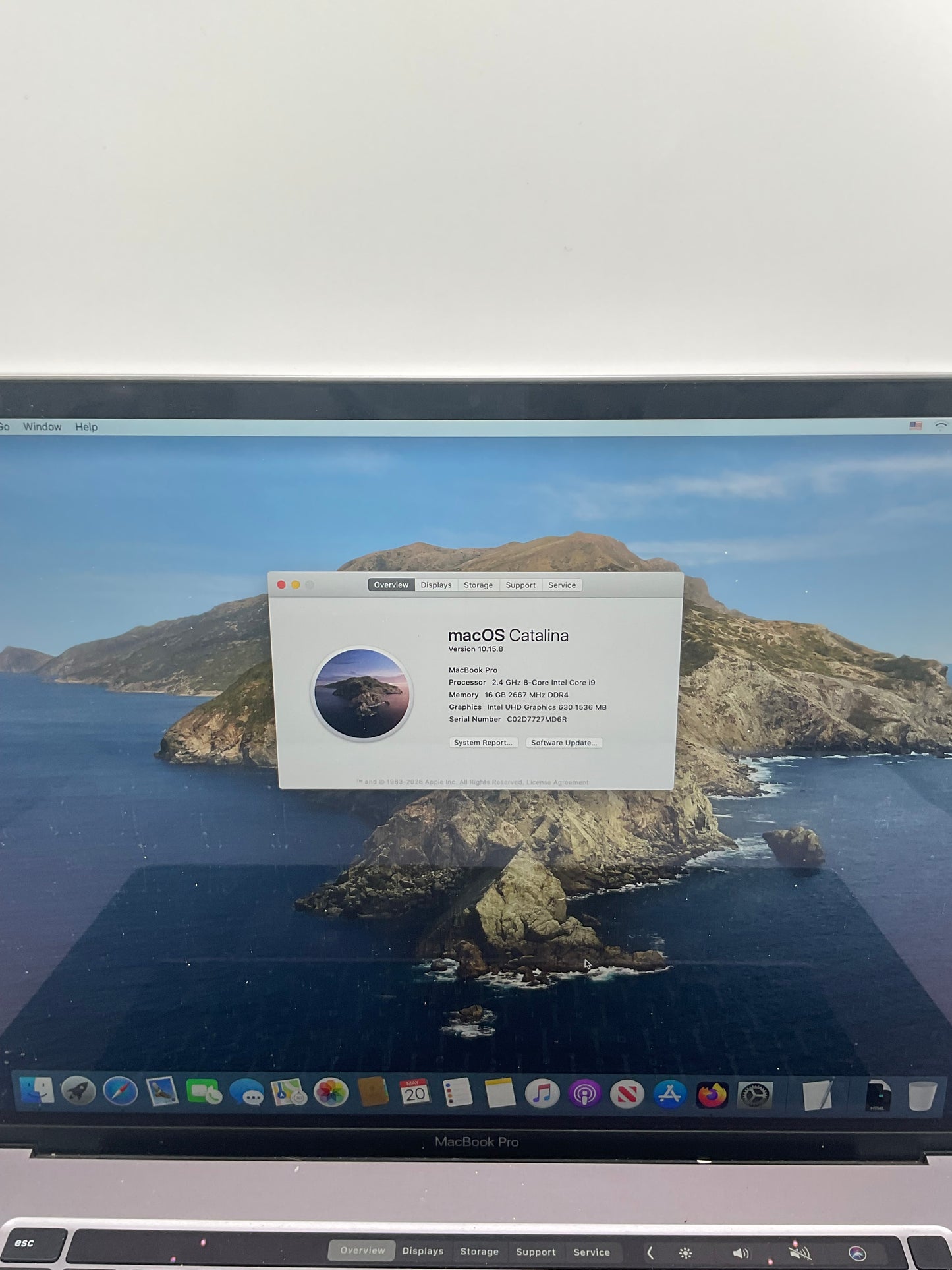 2019 Apple MacBook Pro 16" A2141 2.3GHz Core i9 16GB RAM 512GB SSD Silver
