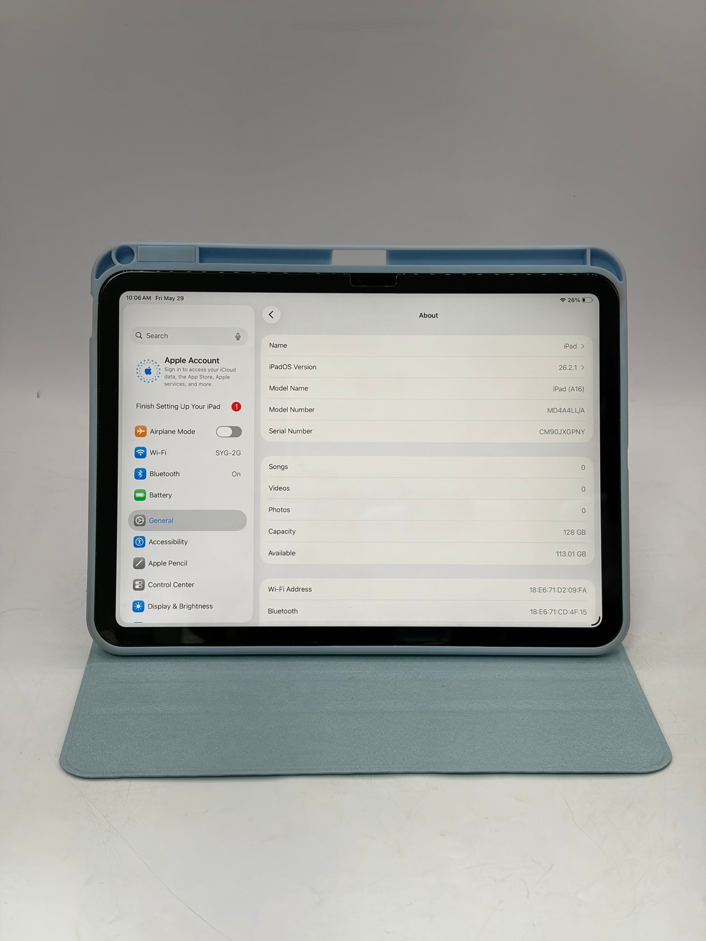 2025 Wi‑Fi Only Apple iPad 11th Gen A16 128GB - Blue A3354 MD4A4LL/A
