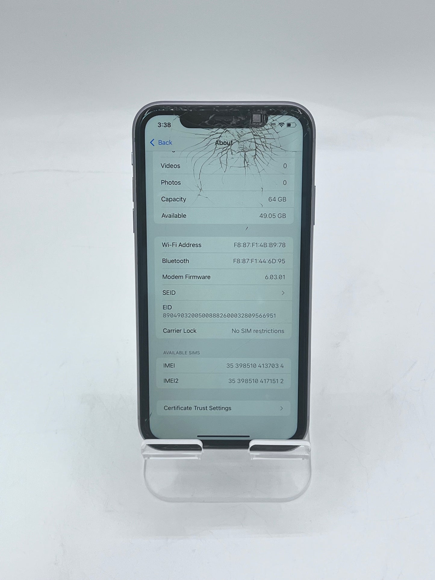 Unlocked Apple iPhone 11 A2111 MWJJ2LL/A 6.1" 64GB - Purple