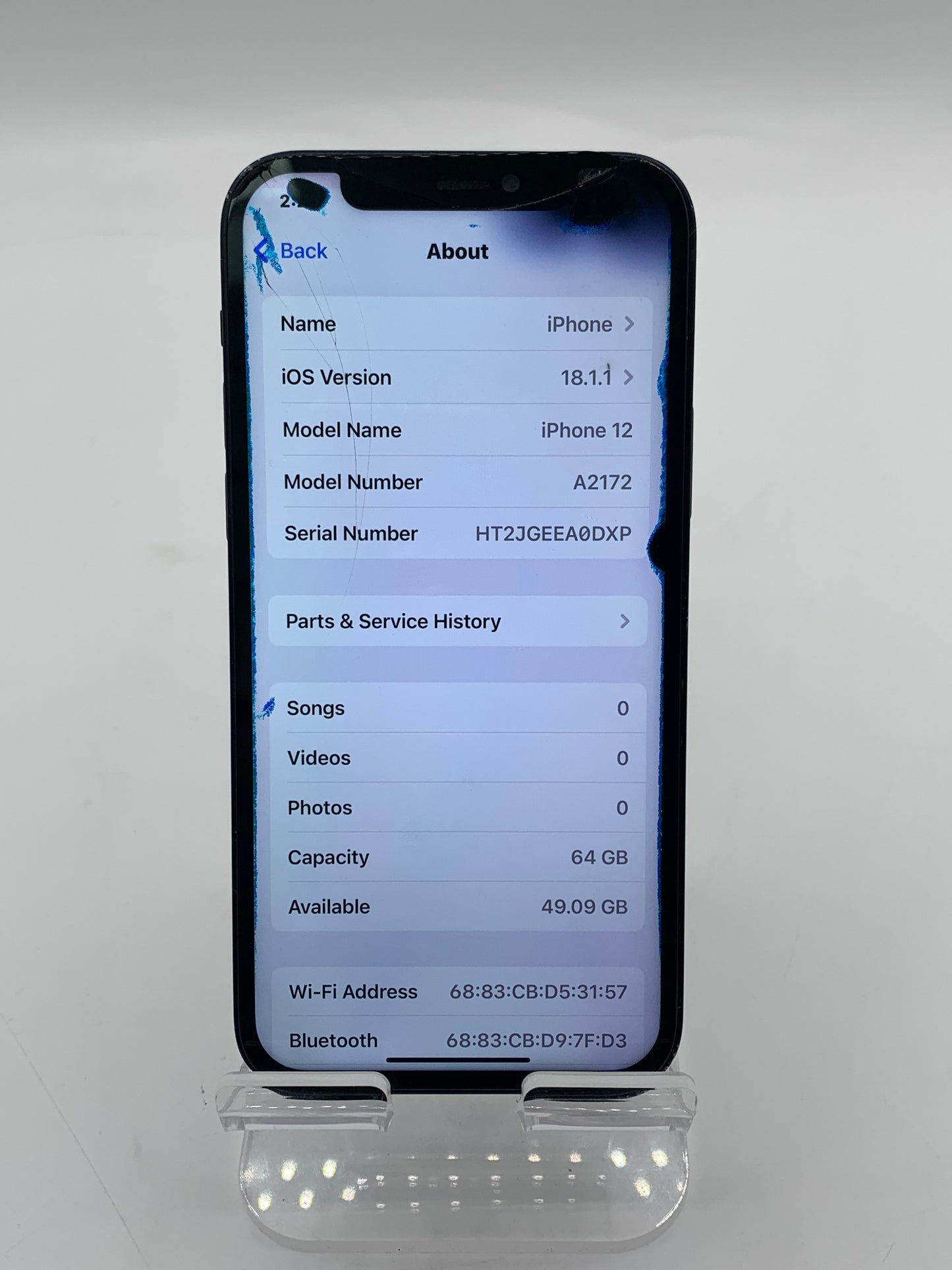 Unlocked Apple iPhone 12 6.1" 64GB A2172 MGH63LL/A Black