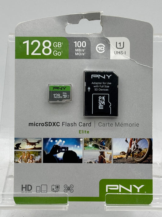 PNY MicroSDXC Flash Card Elite 128GB Micro SD, NEW (FREE SHIPPING)