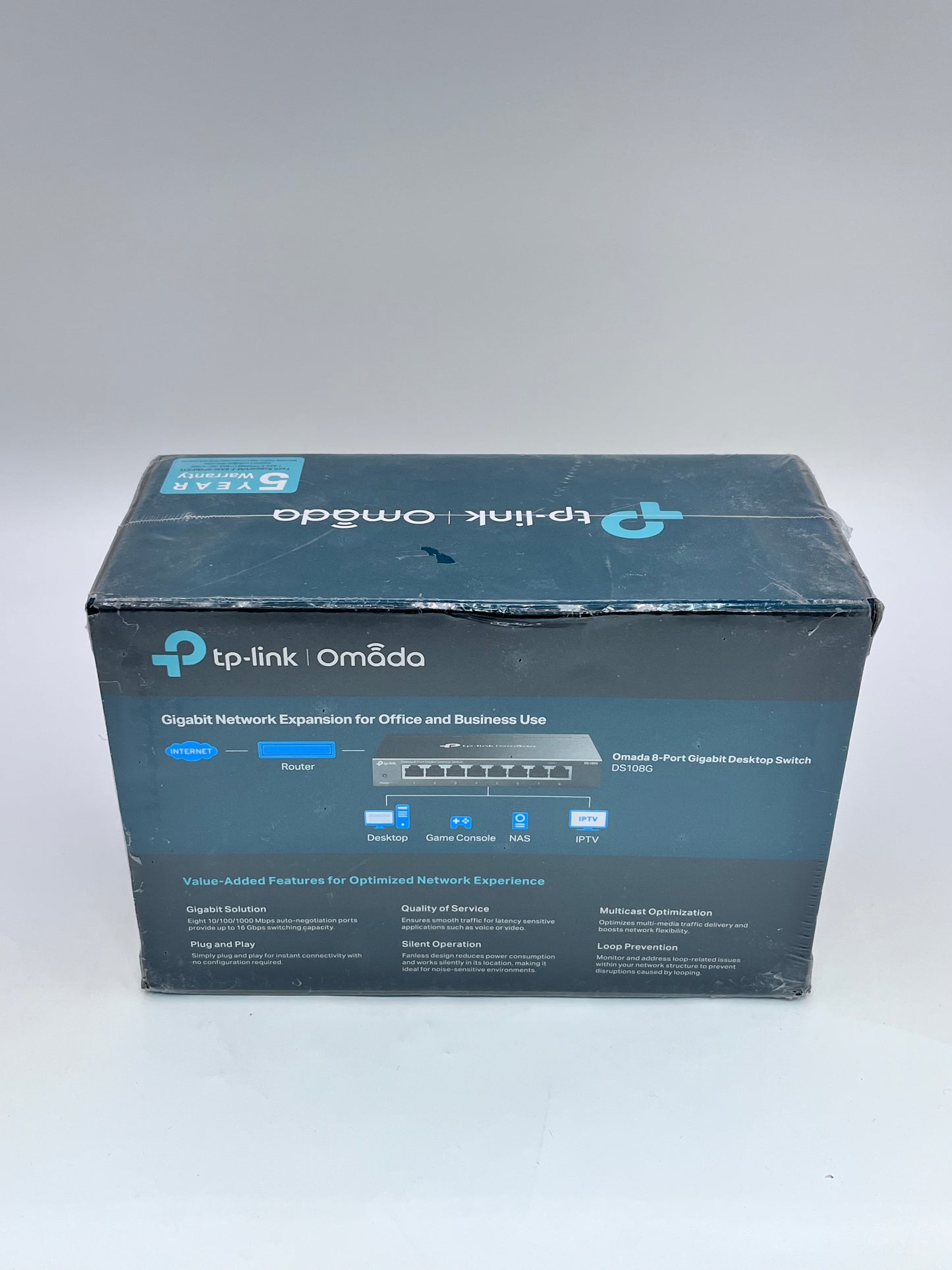 TP-Link Omada 8-Port Gigabit Easy Managed Switch New In Box Black