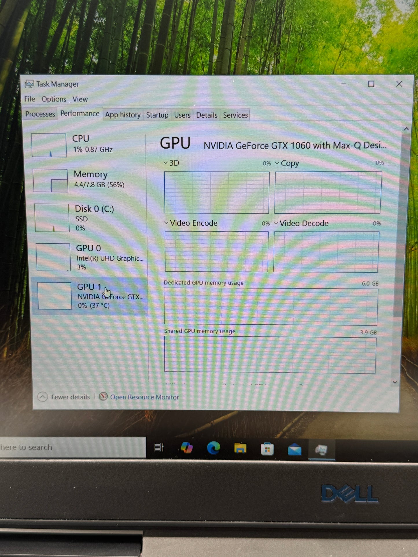 Dell G7 7588 15.6" i7-8750H 2.20 GHz 8GB 256GB GeForce GTX 1060 Max-Q Black READ