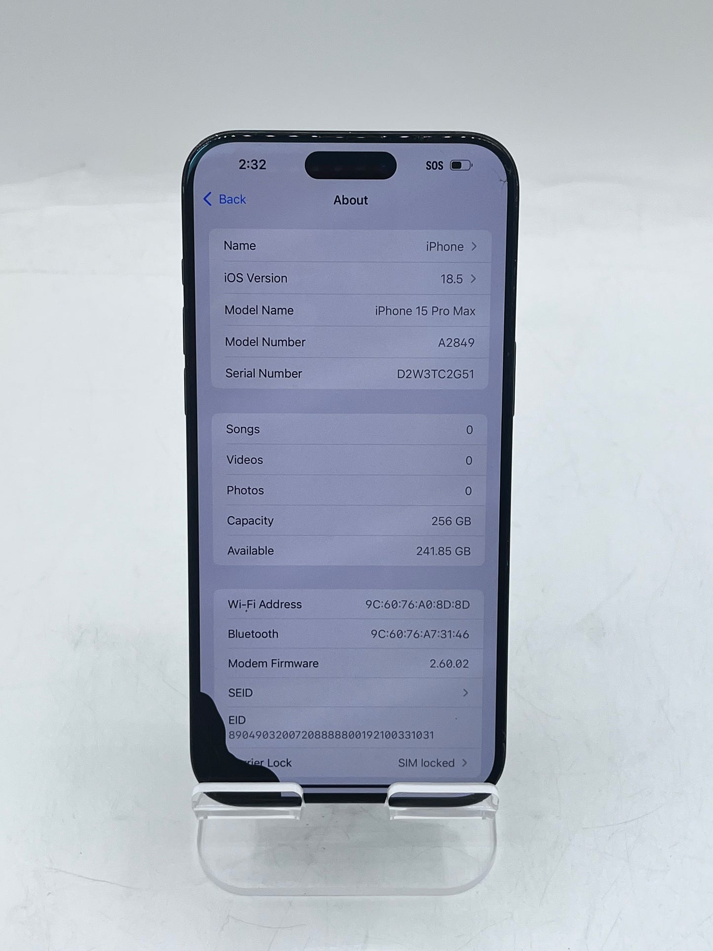 Apple iPhone 15 Pro Max MU693LL/A A2849 8GB 256GB Blue READ